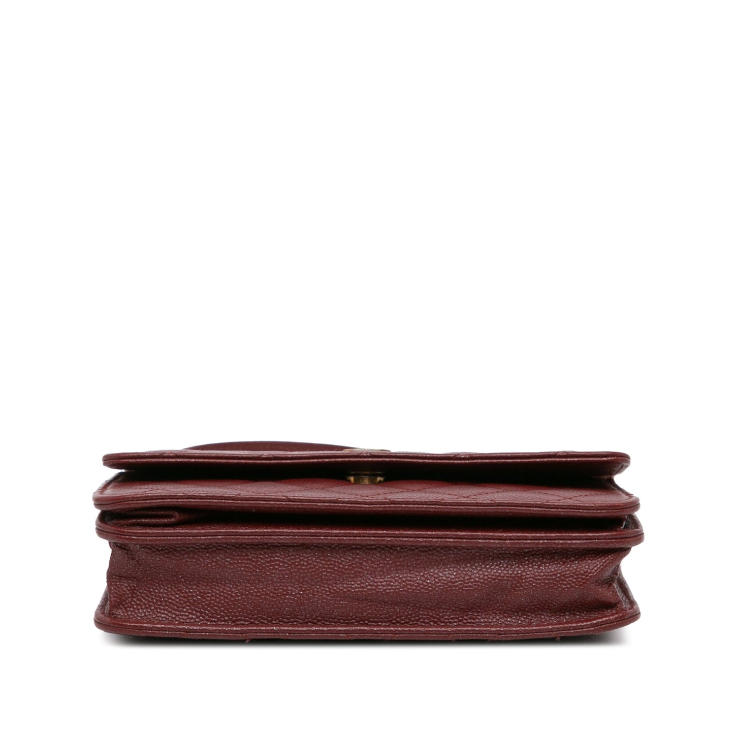 Red Chanel Quilted Caviar Square Wallet on Chain Crossbody Bag