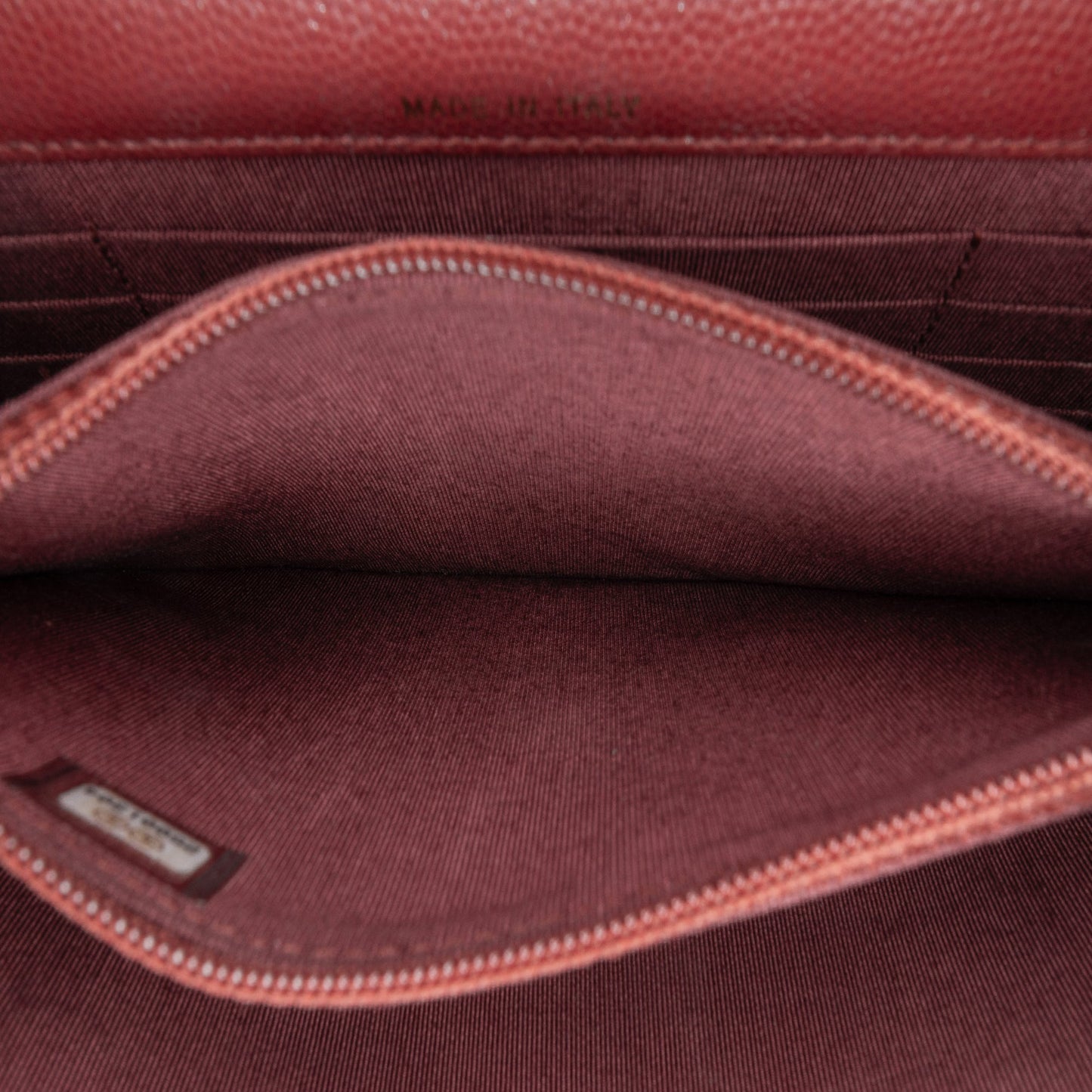 Red Chanel Quilted Caviar Square Wallet on Chain Crossbody Bag