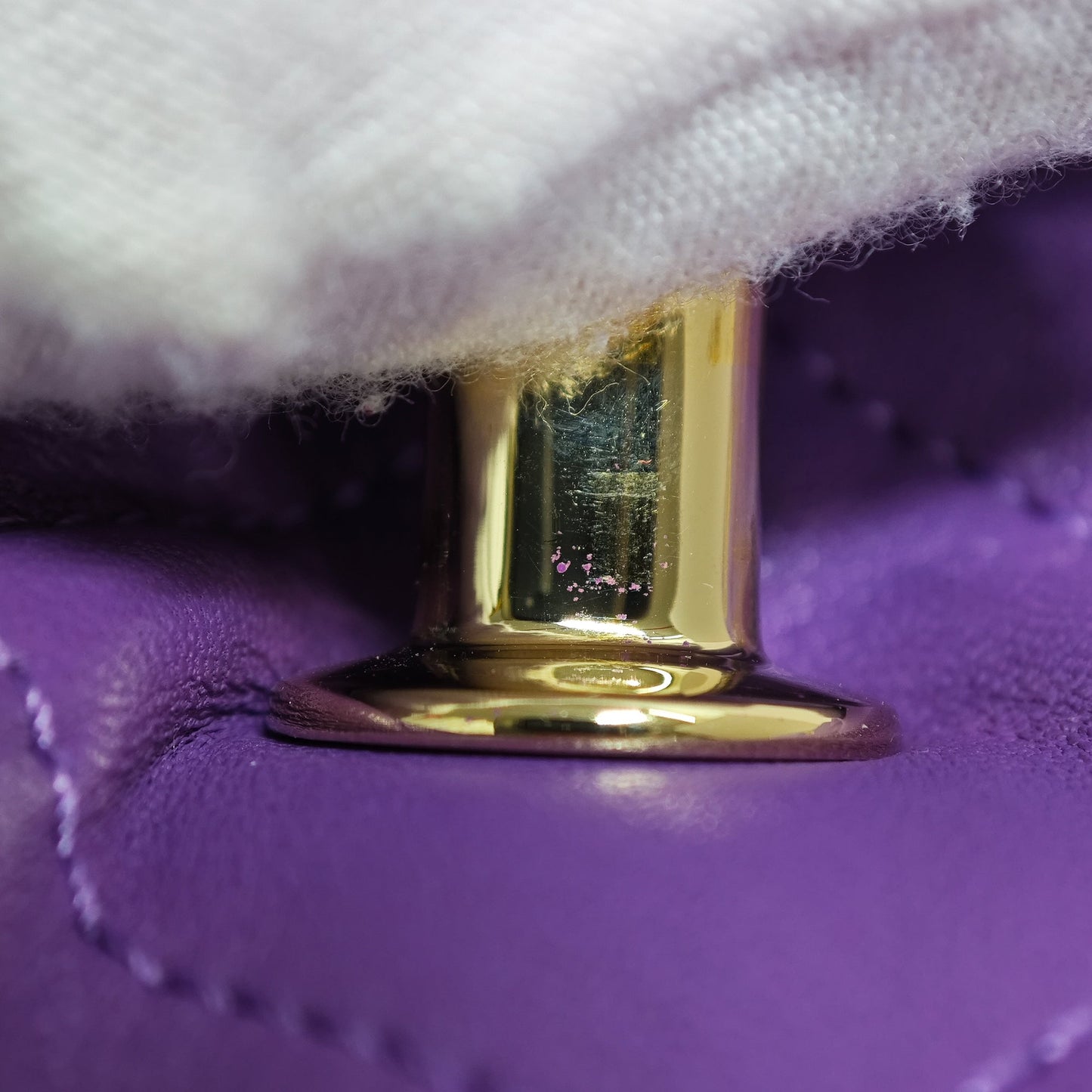 Purple Chanel Mini Lambskin Triple Chain Full Flap Shoulder Bag