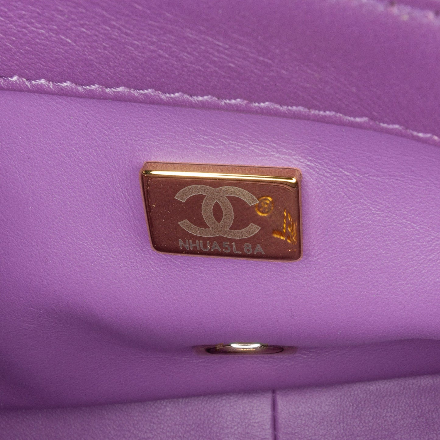 Purple Chanel Mini Lambskin Triple Chain Full Flap Shoulder Bag