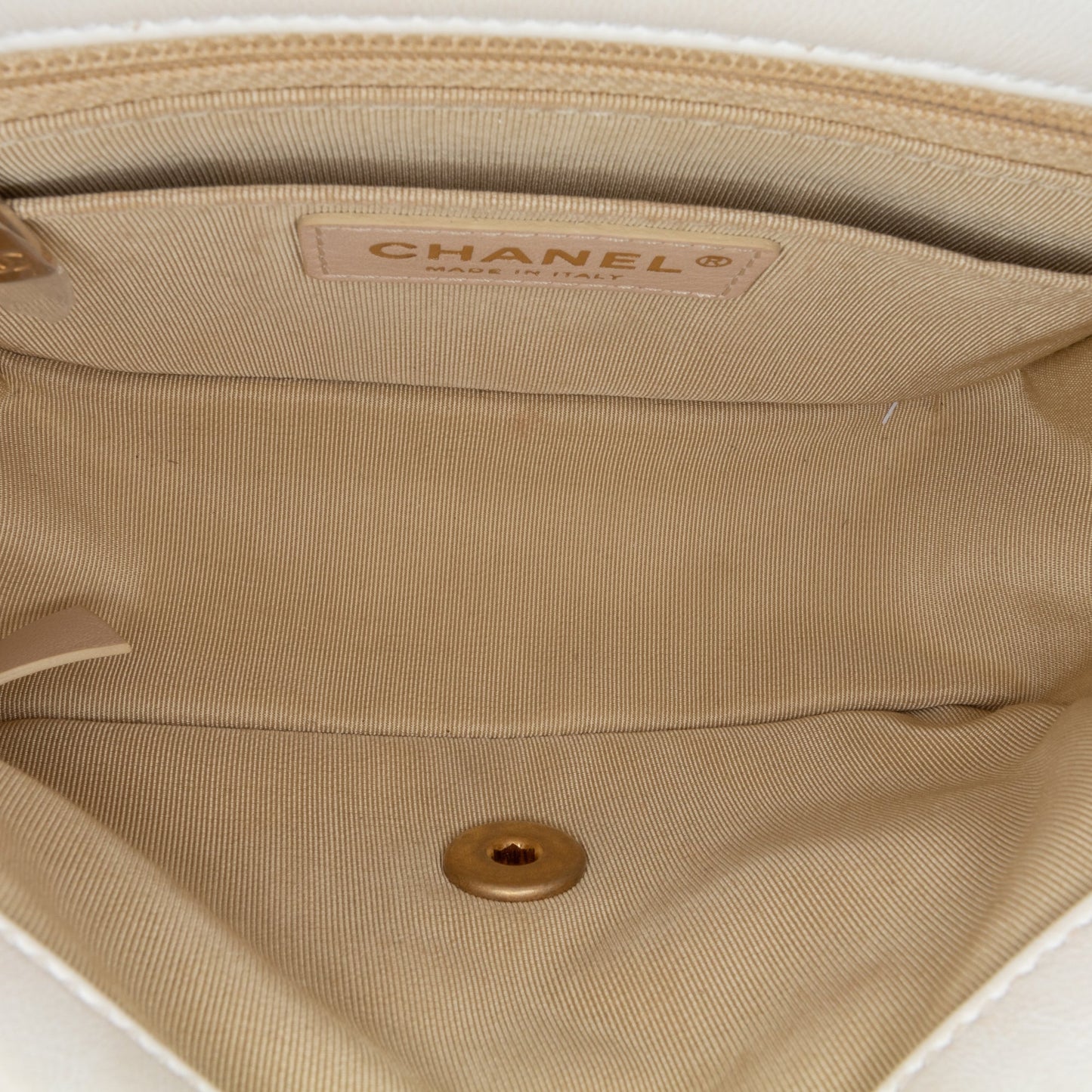 White Chanel Mini Square Lambskin Romance Single Flap Crossbody Bag