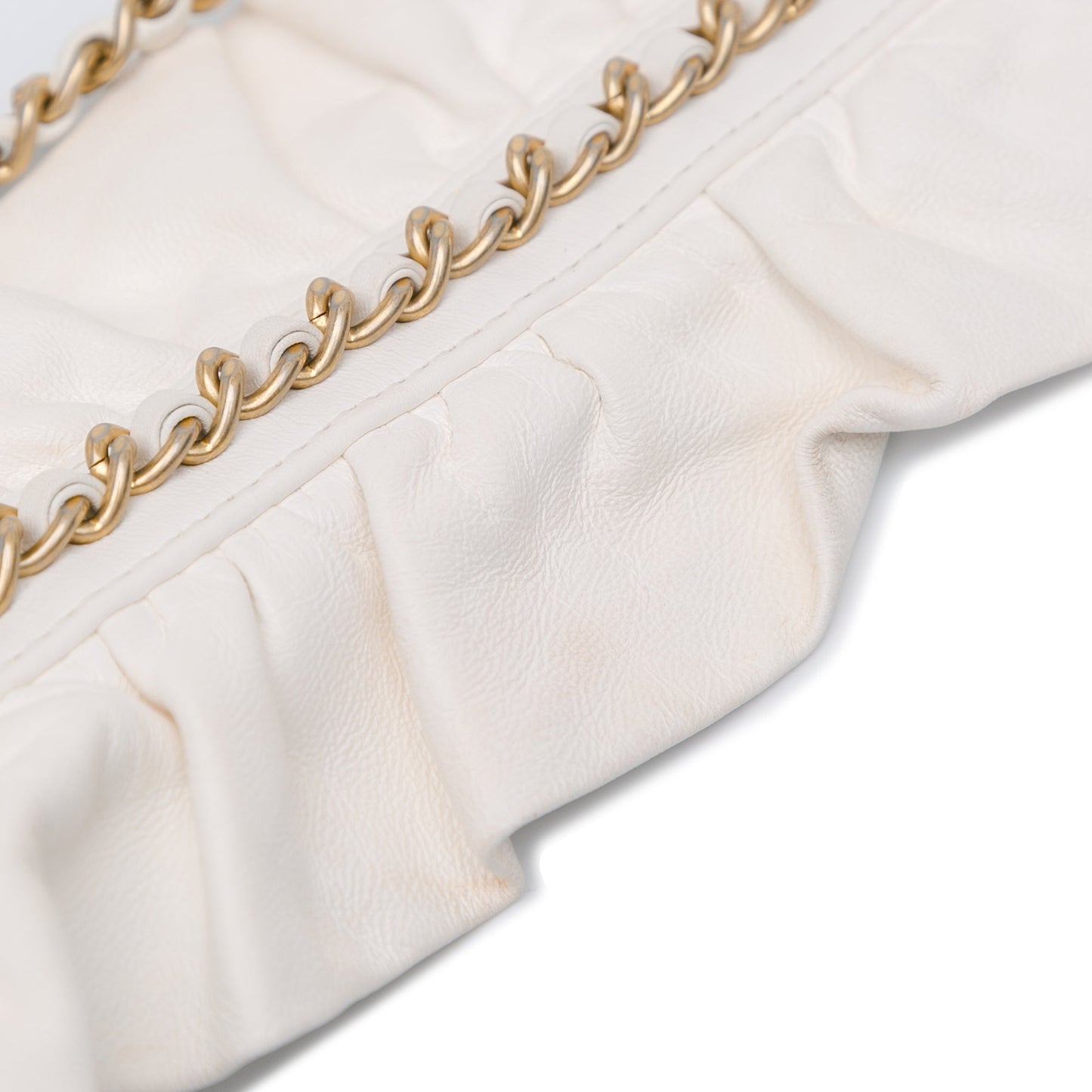 White Chanel Mini Square Lambskin Romance Single Flap Crossbody Bag