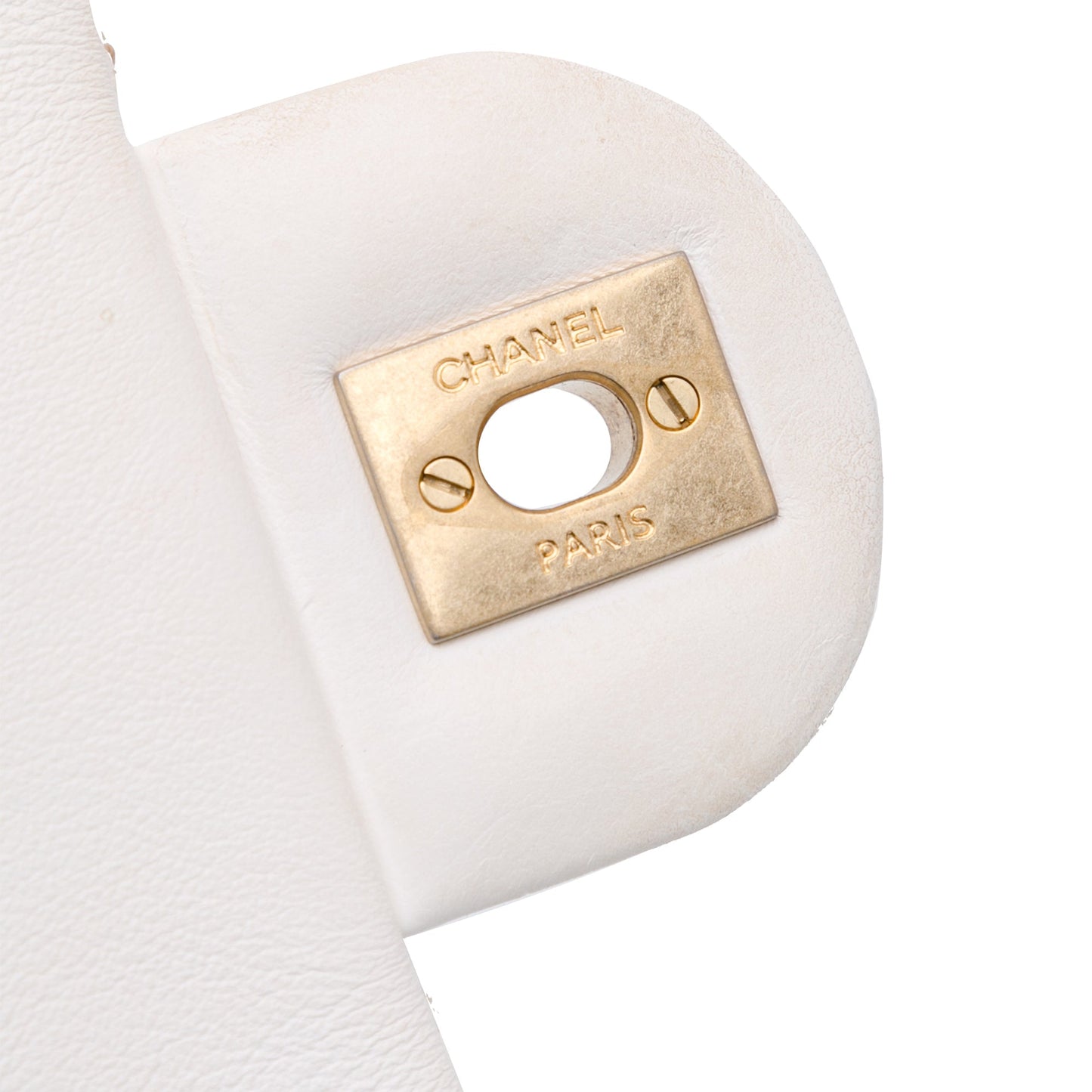 White Chanel Mini Square Lambskin Romance Single Flap Crossbody Bag