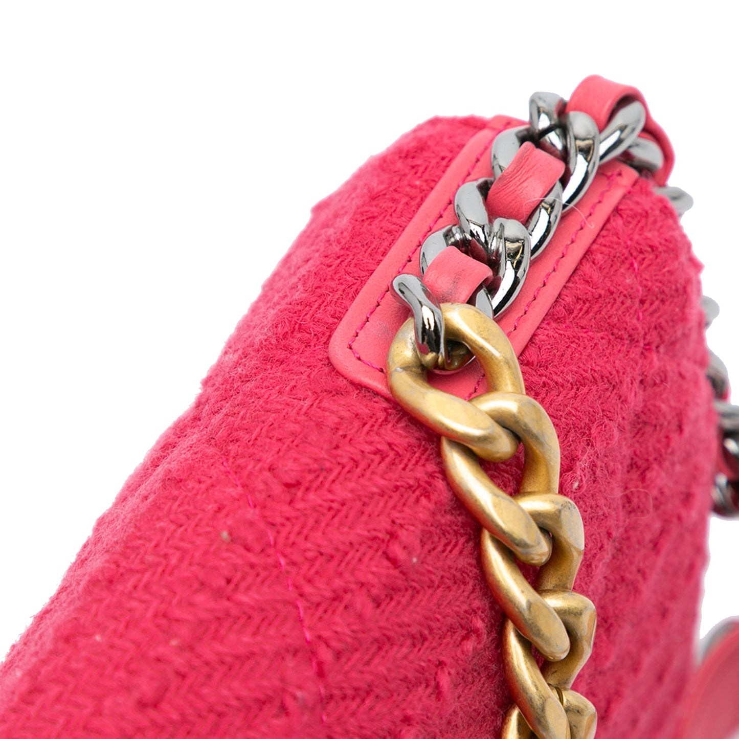 Pink Chanel Tweed 19 Wallet On Chain Satchel