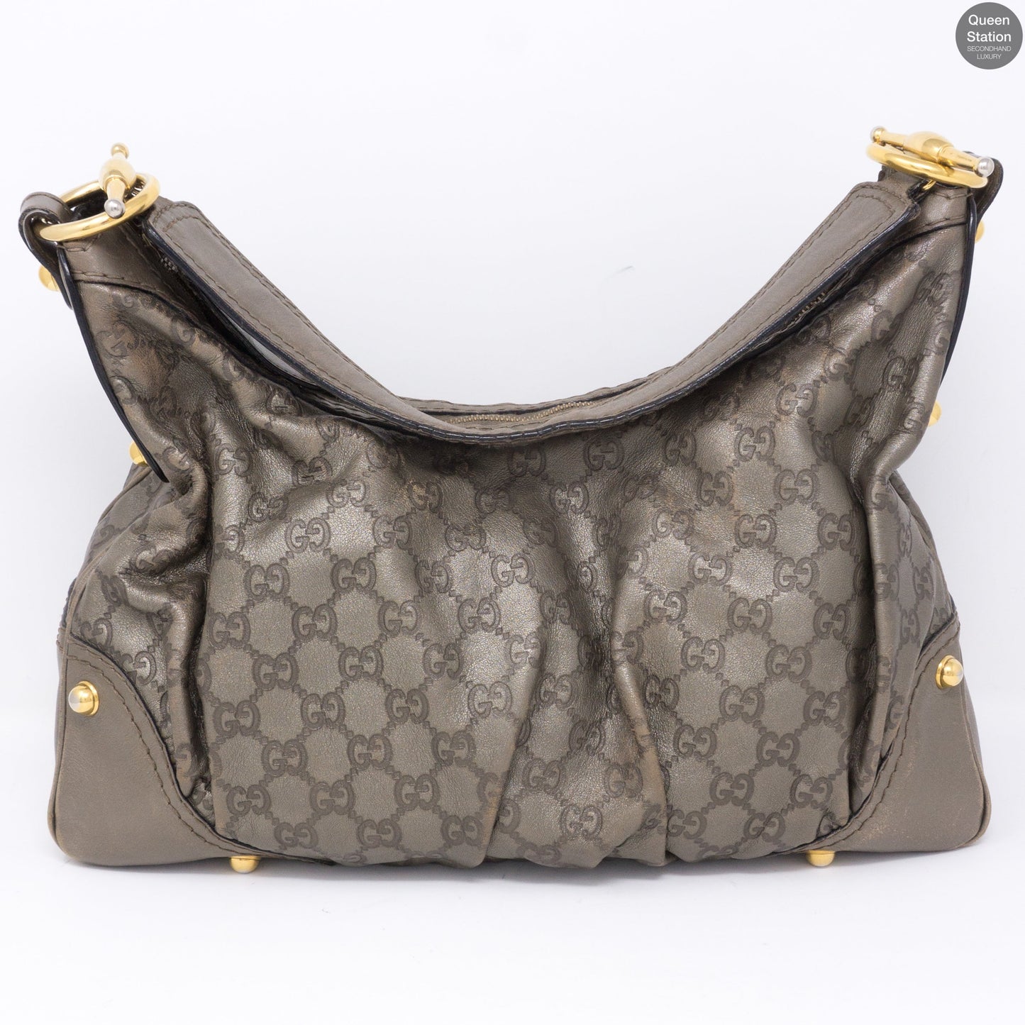 Metallic Guccissima Medium Jockey Hobo