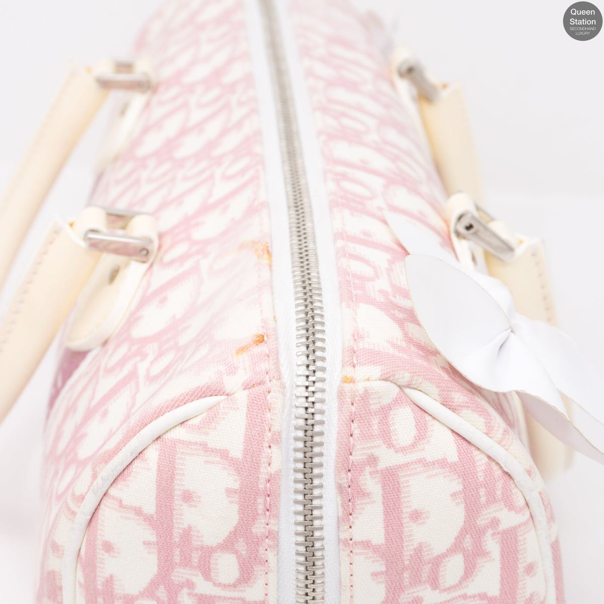 Pink Canvas Girly Flowers Boston Bag