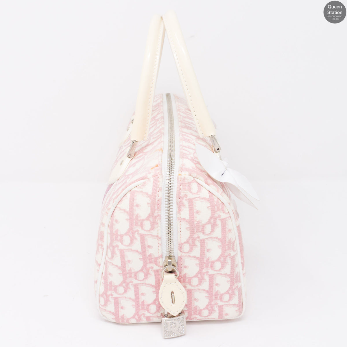 Pink Canvas Girly Flowers Boston Bag