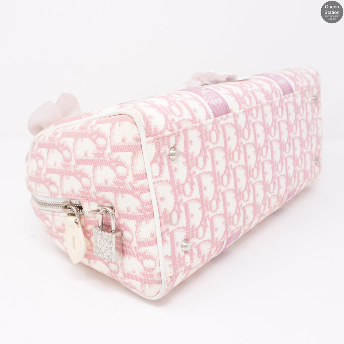 Pink Canvas Girly Flowers Boston Bag