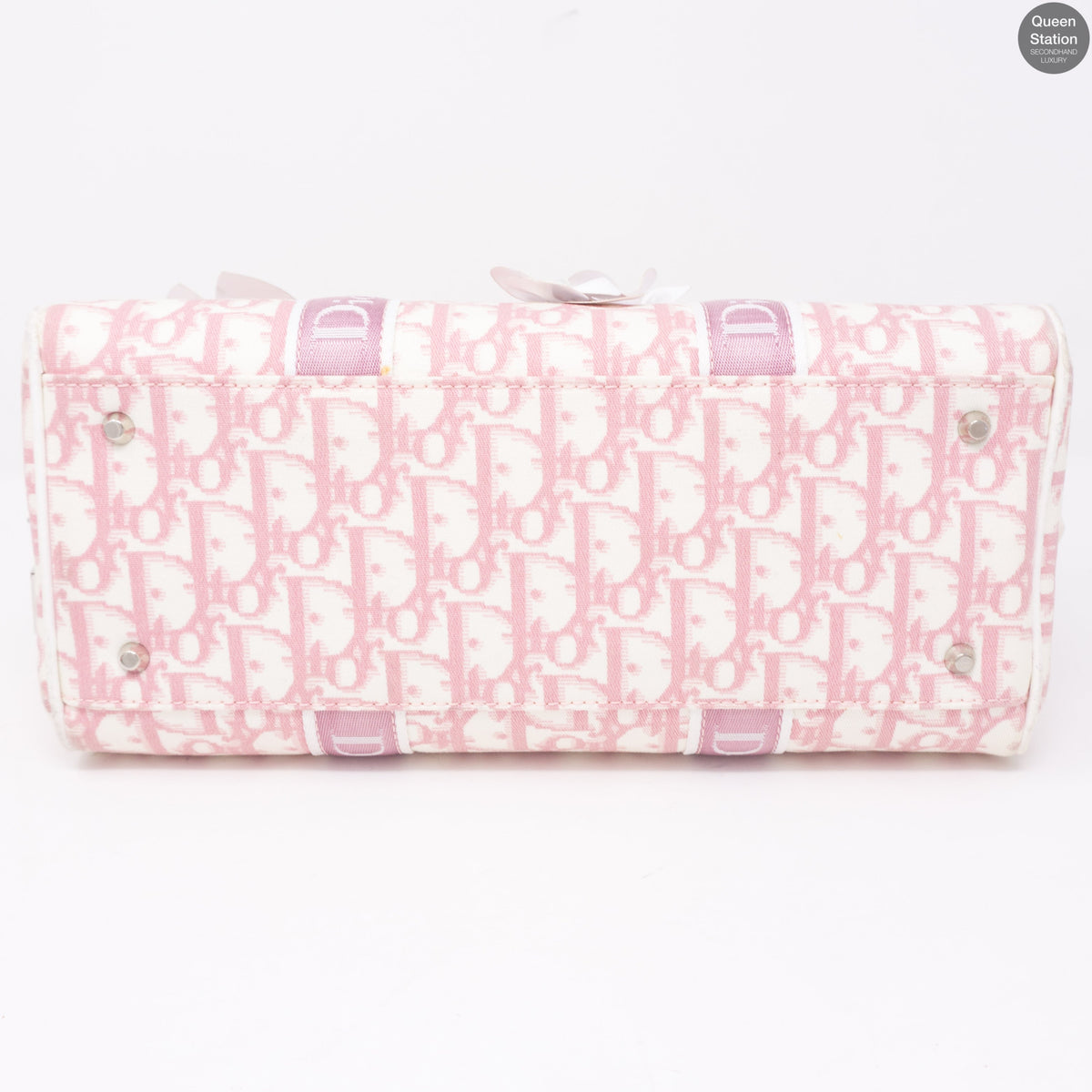Pink Canvas Girly Flowers Boston Bag