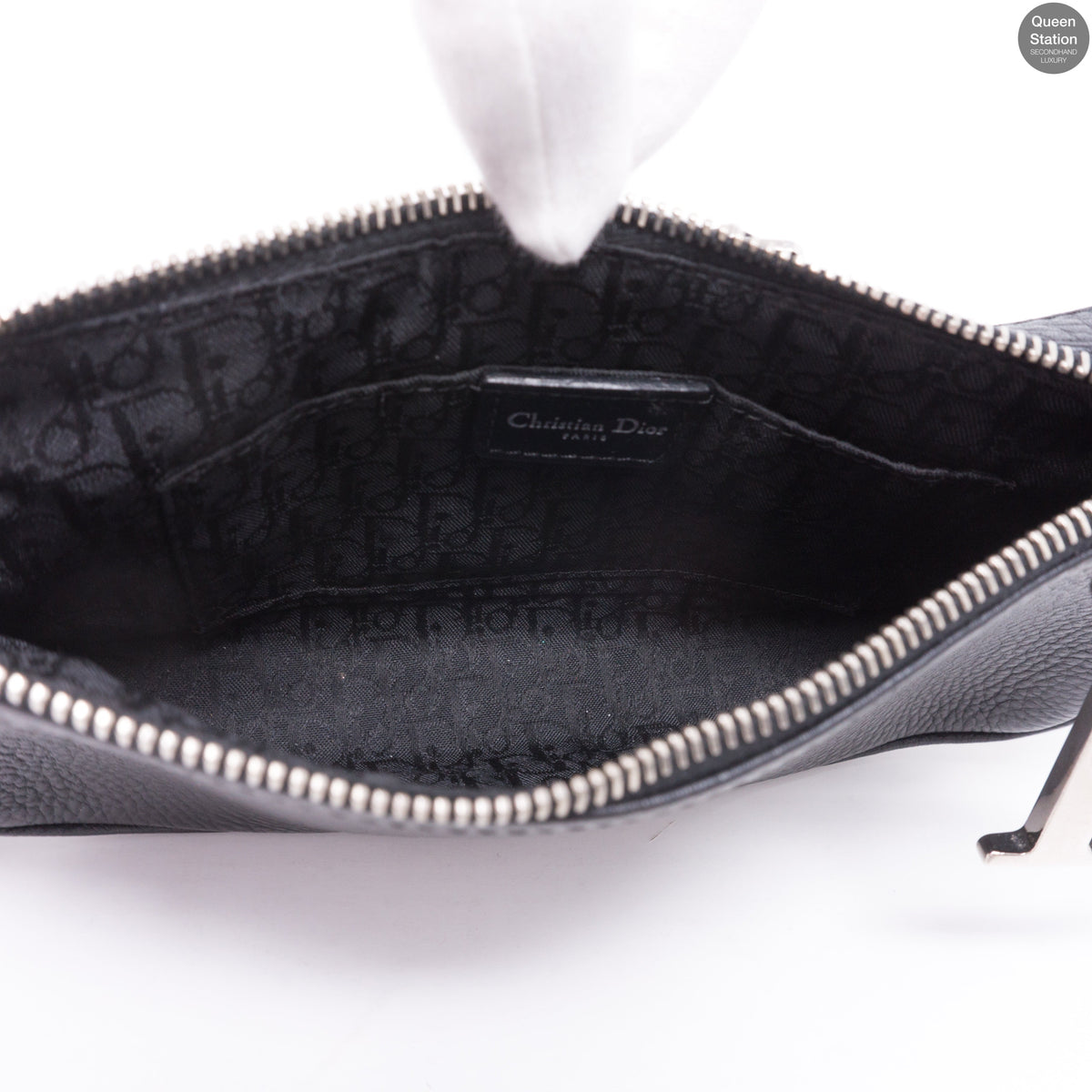 D Charms Black Leather Pochette