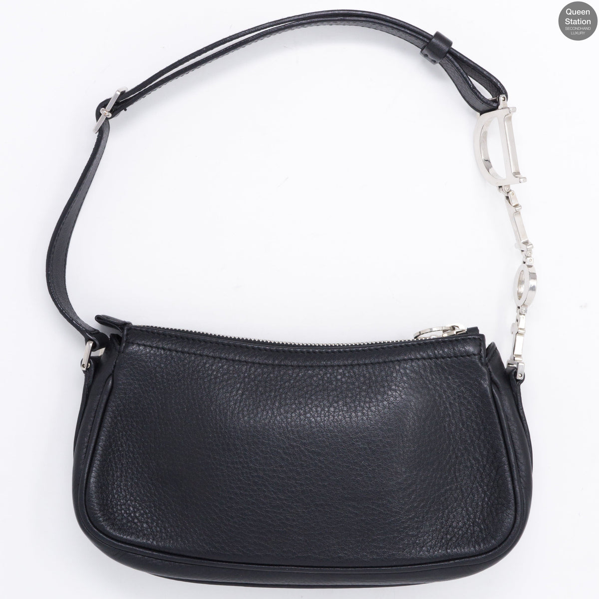 D Charms Black Leather Pochette