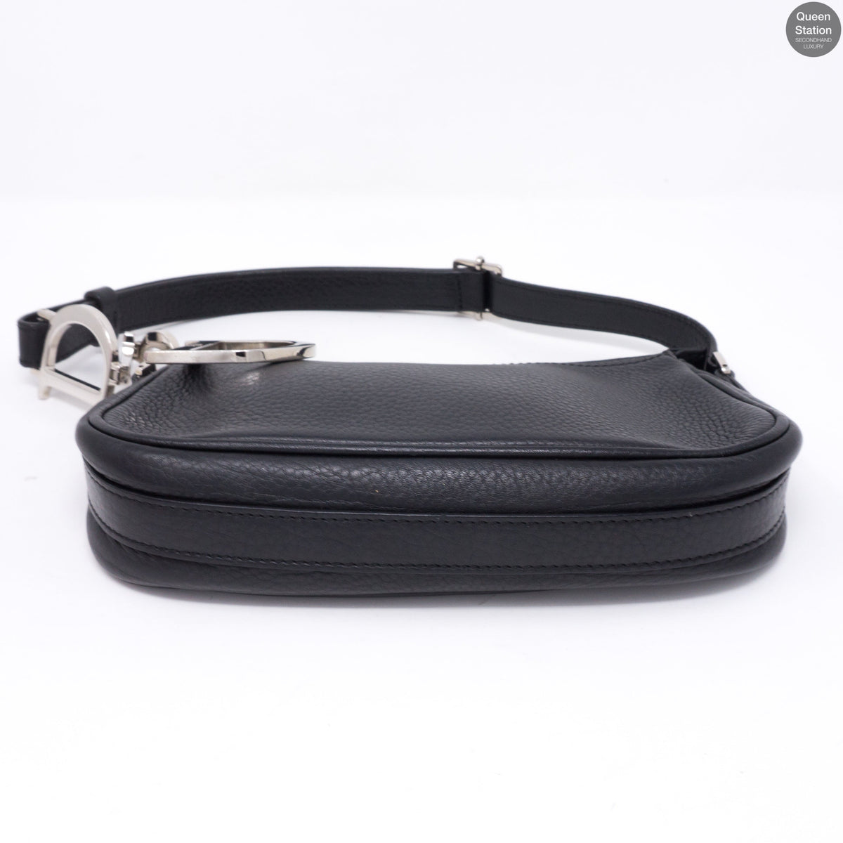 D Charms Black Leather Pochette