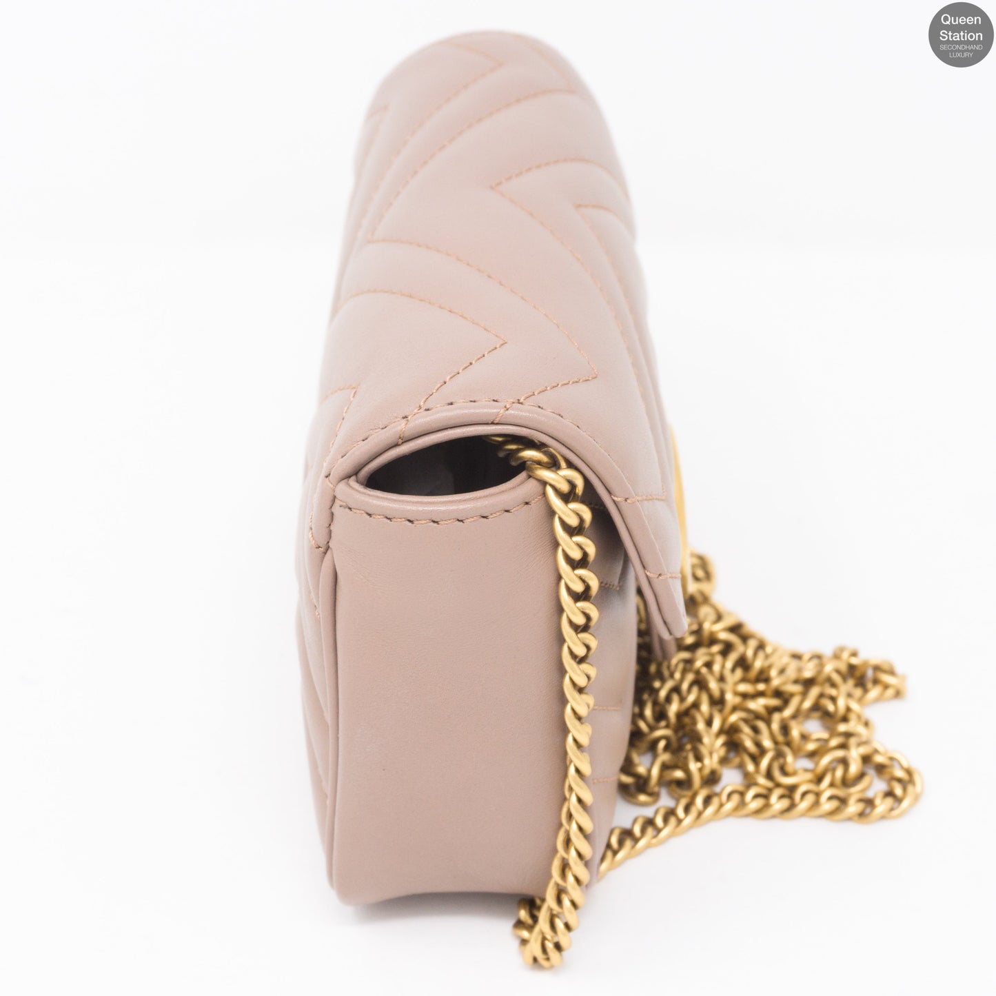 Gucci GG Marmont Flap Matelassé Super Mini Dusty Pink