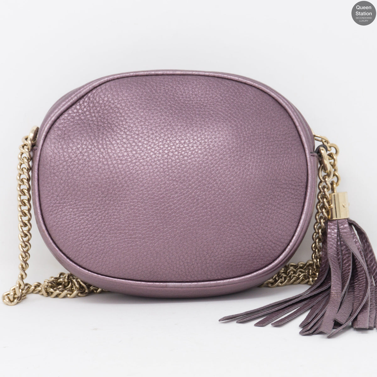 Soho Mini Chain Bag Metallic Purple Leather