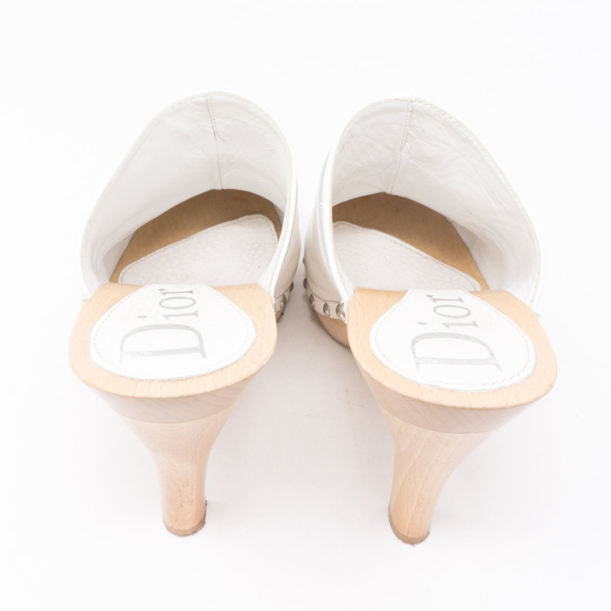 White Embroidery High Heels