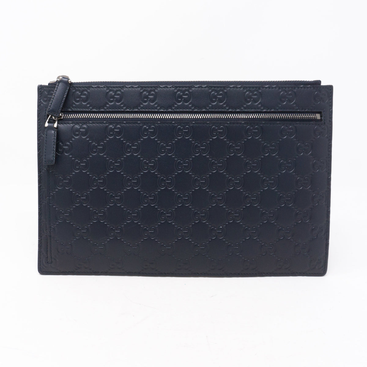 Portfolio Pouch Navy Blue Leather