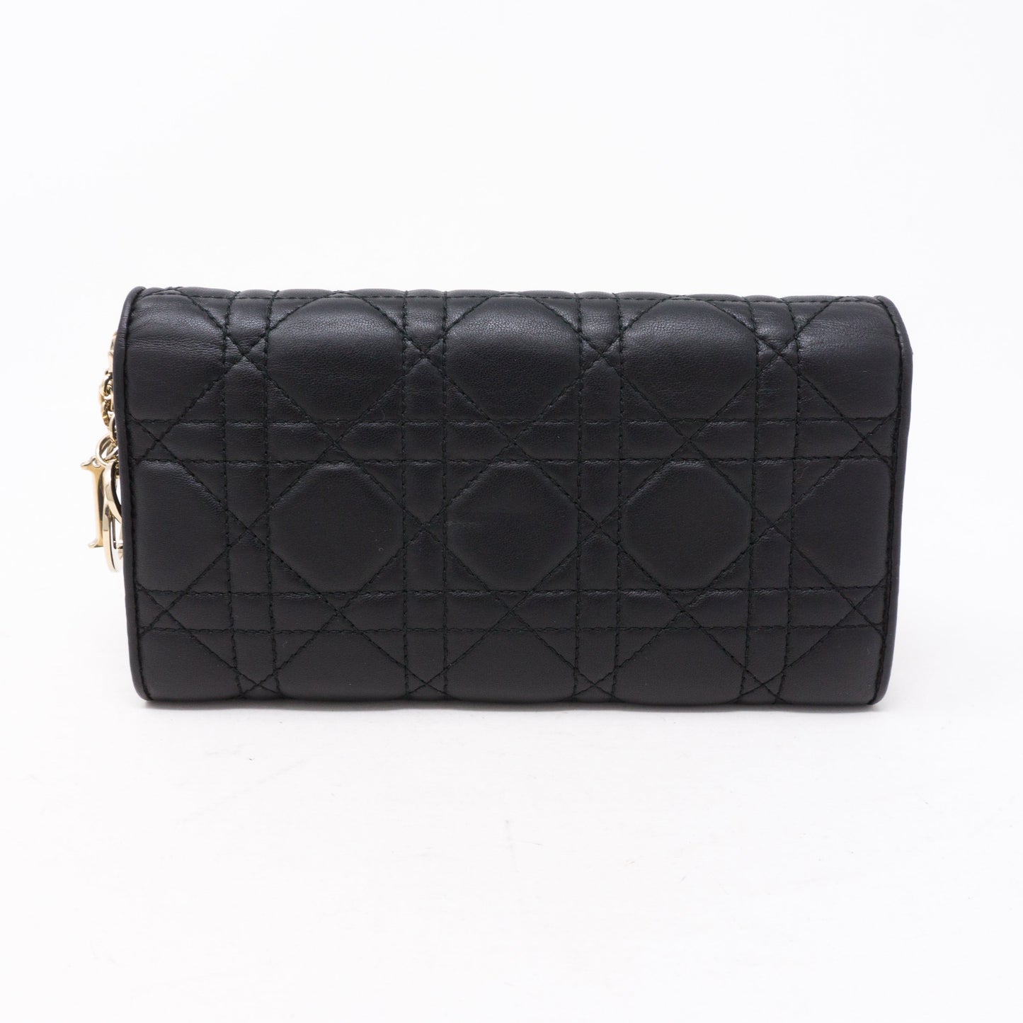 Lady Dior Wallet On Chain Black Leather