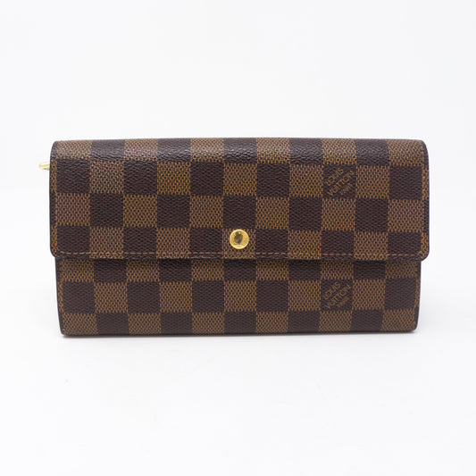 Sarah Long Wallet Damier Ebene
