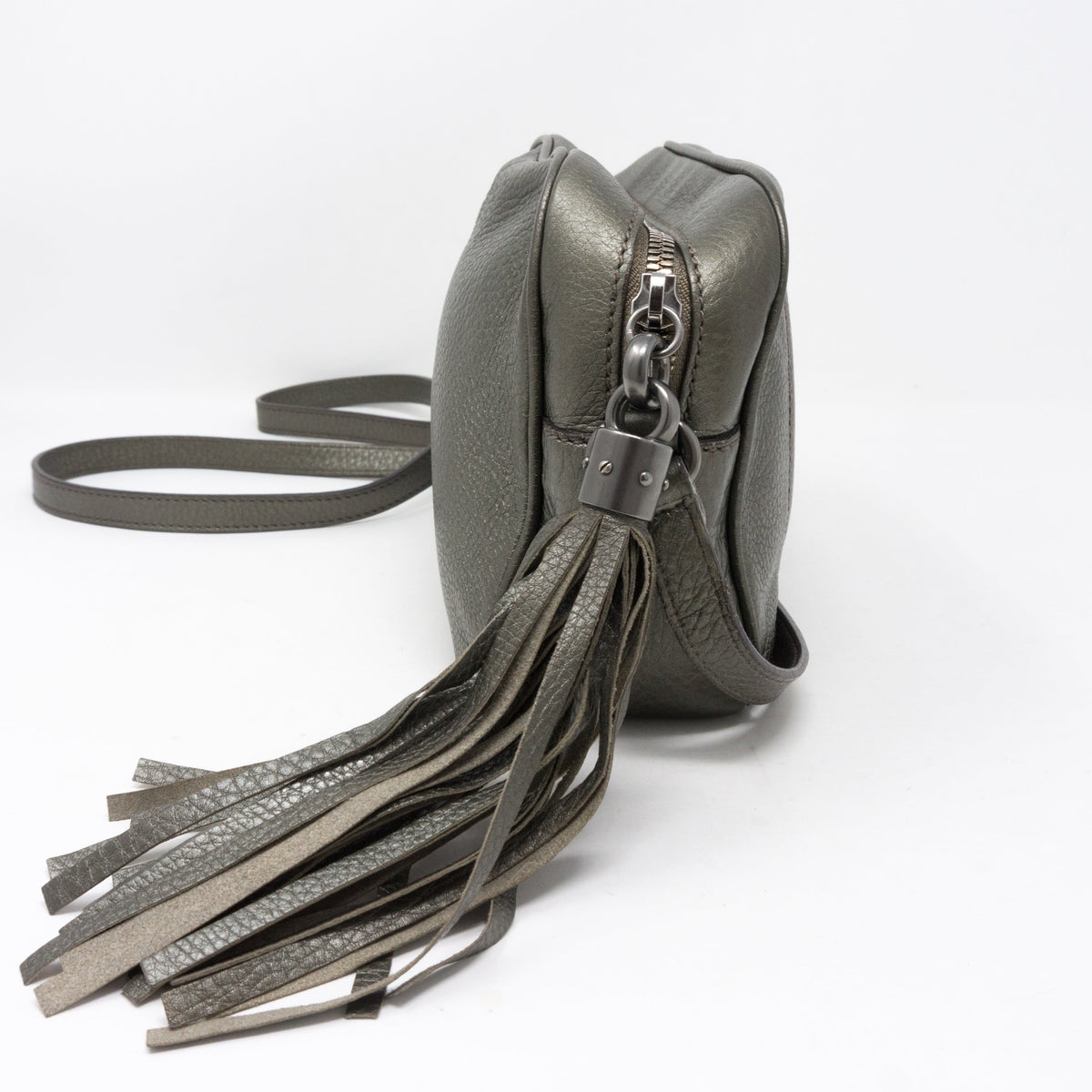 Disco Soho Metallic Pewter Leather