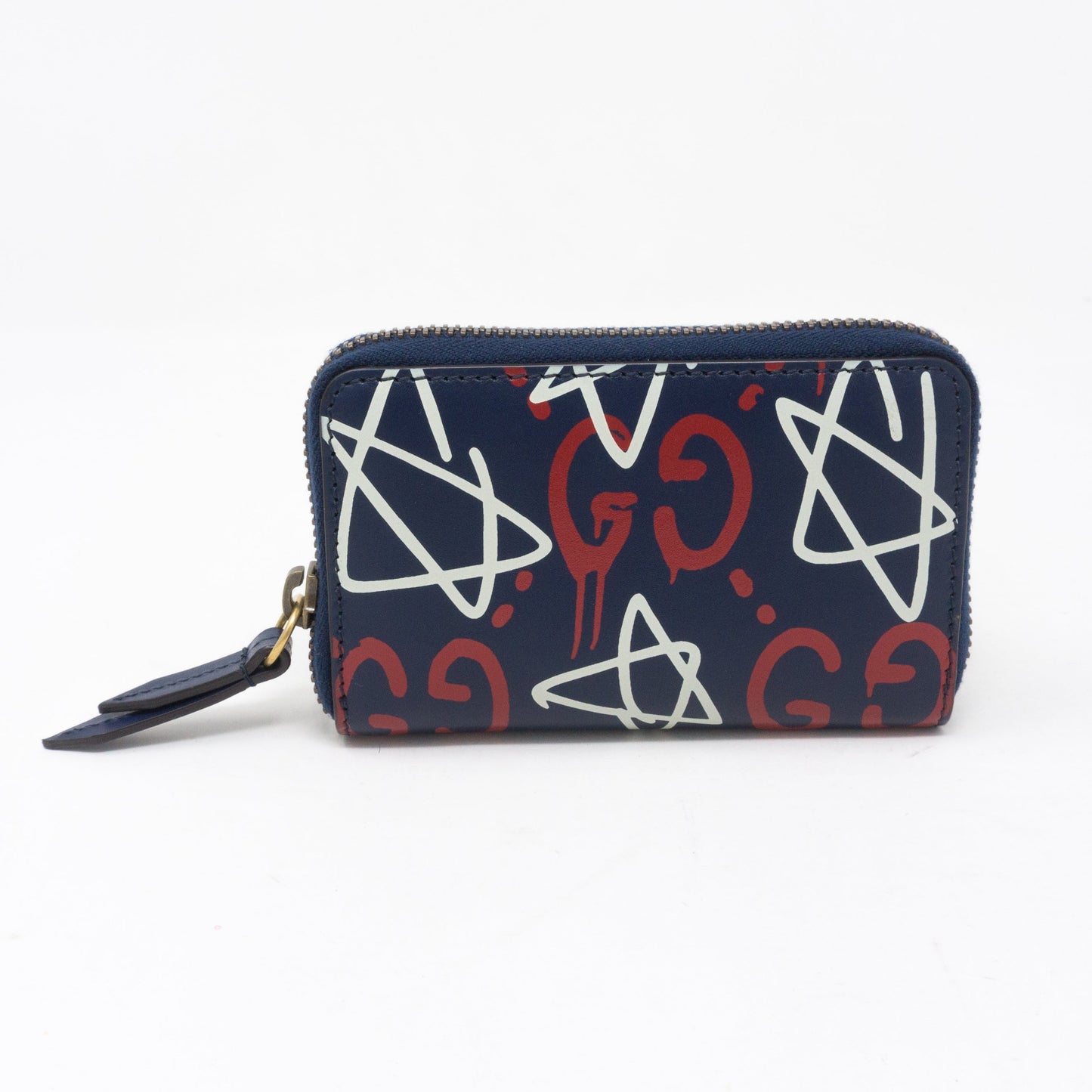 Zip Around Card Case Gucci Ghost Blue Leather