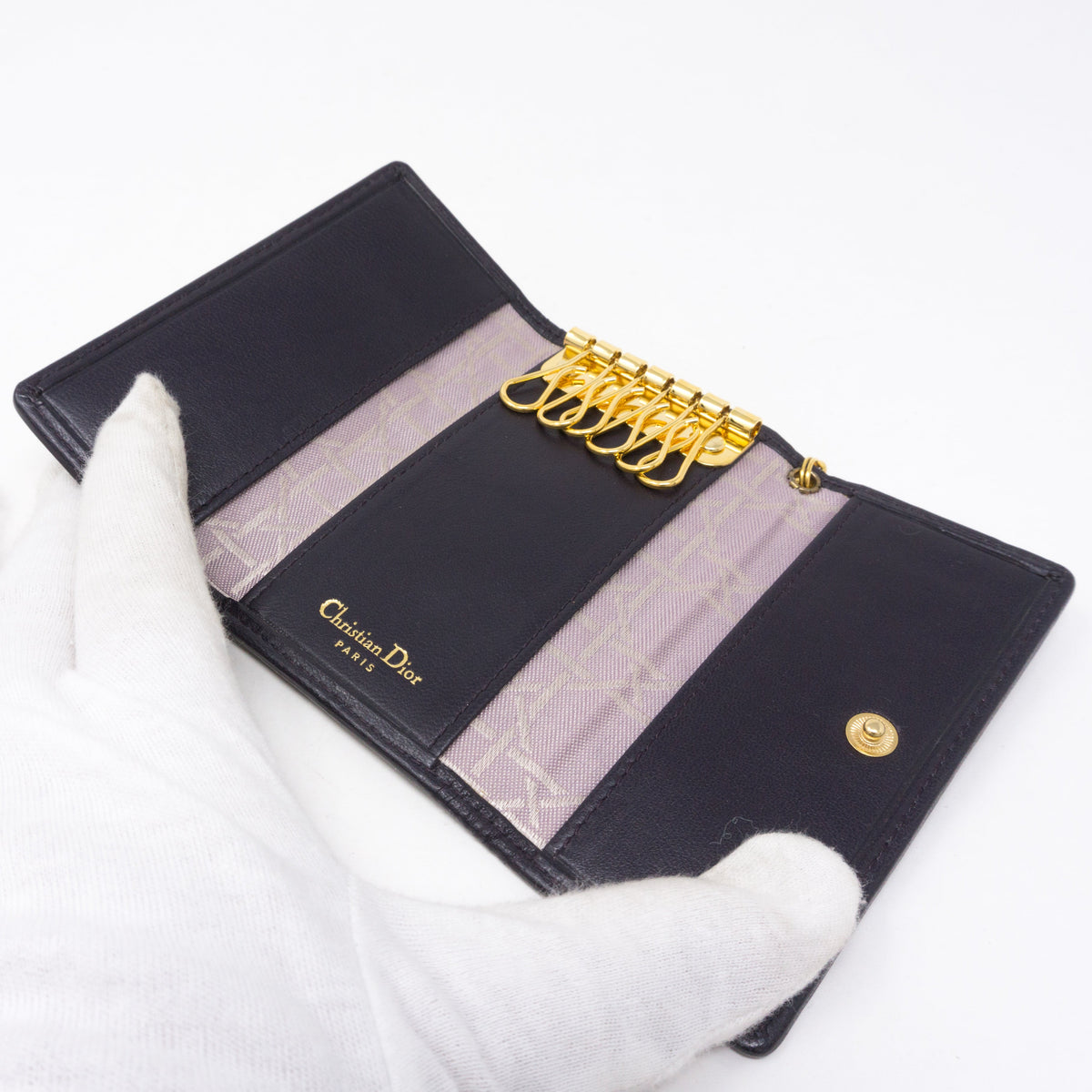 Key Case 6 Ring Dark Violet Leather
