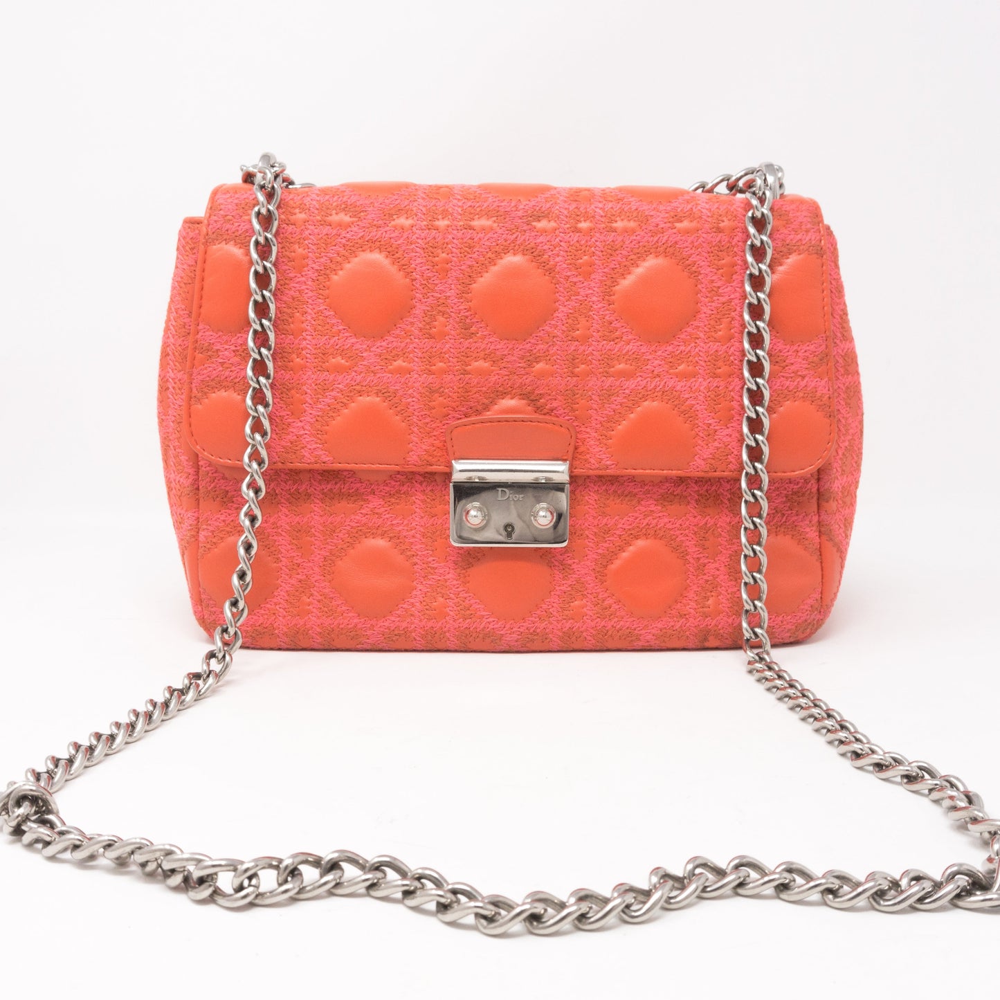 Miss Dior Flap Bag Embroidered Leather