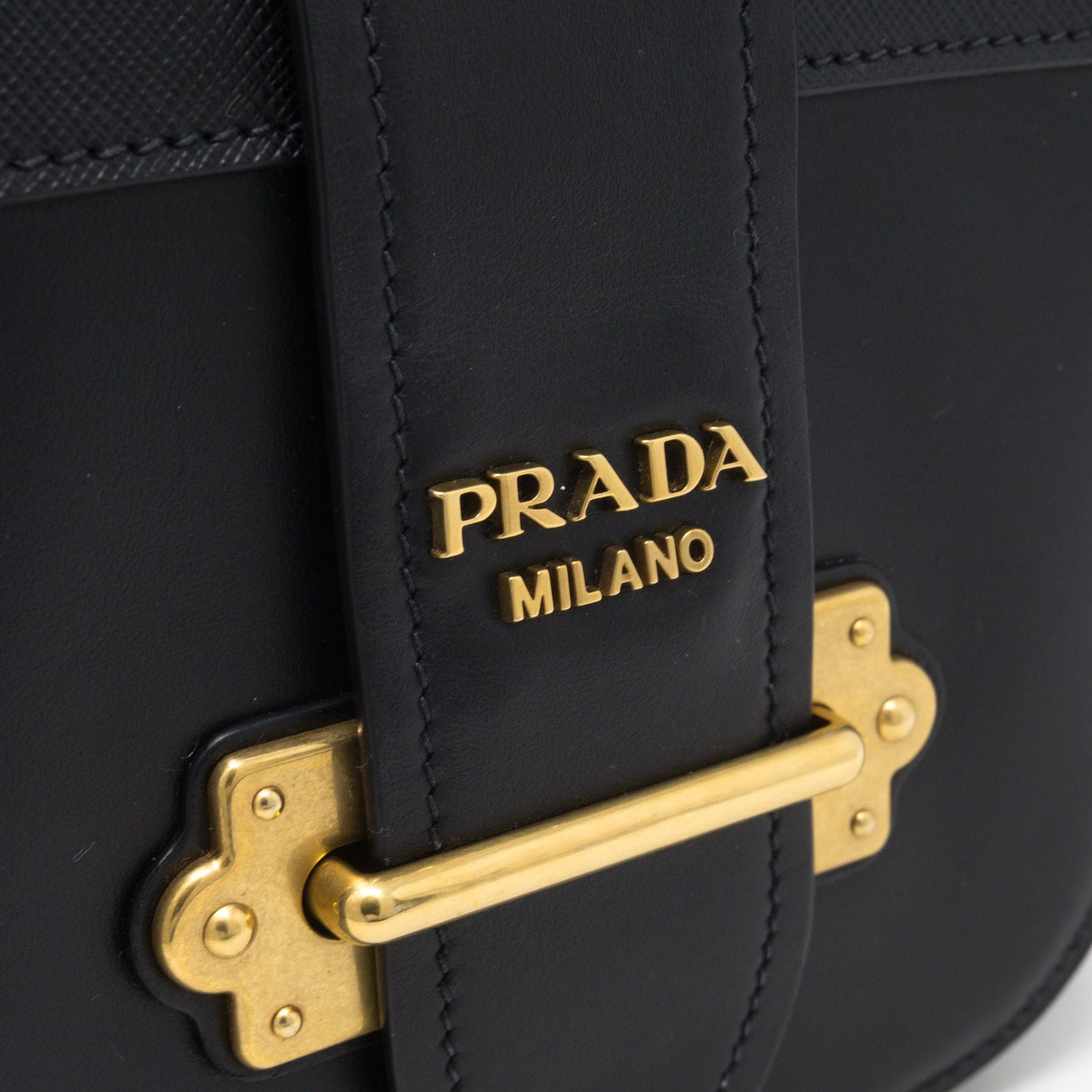 Pionniere City Black Leather Crossbody Bag