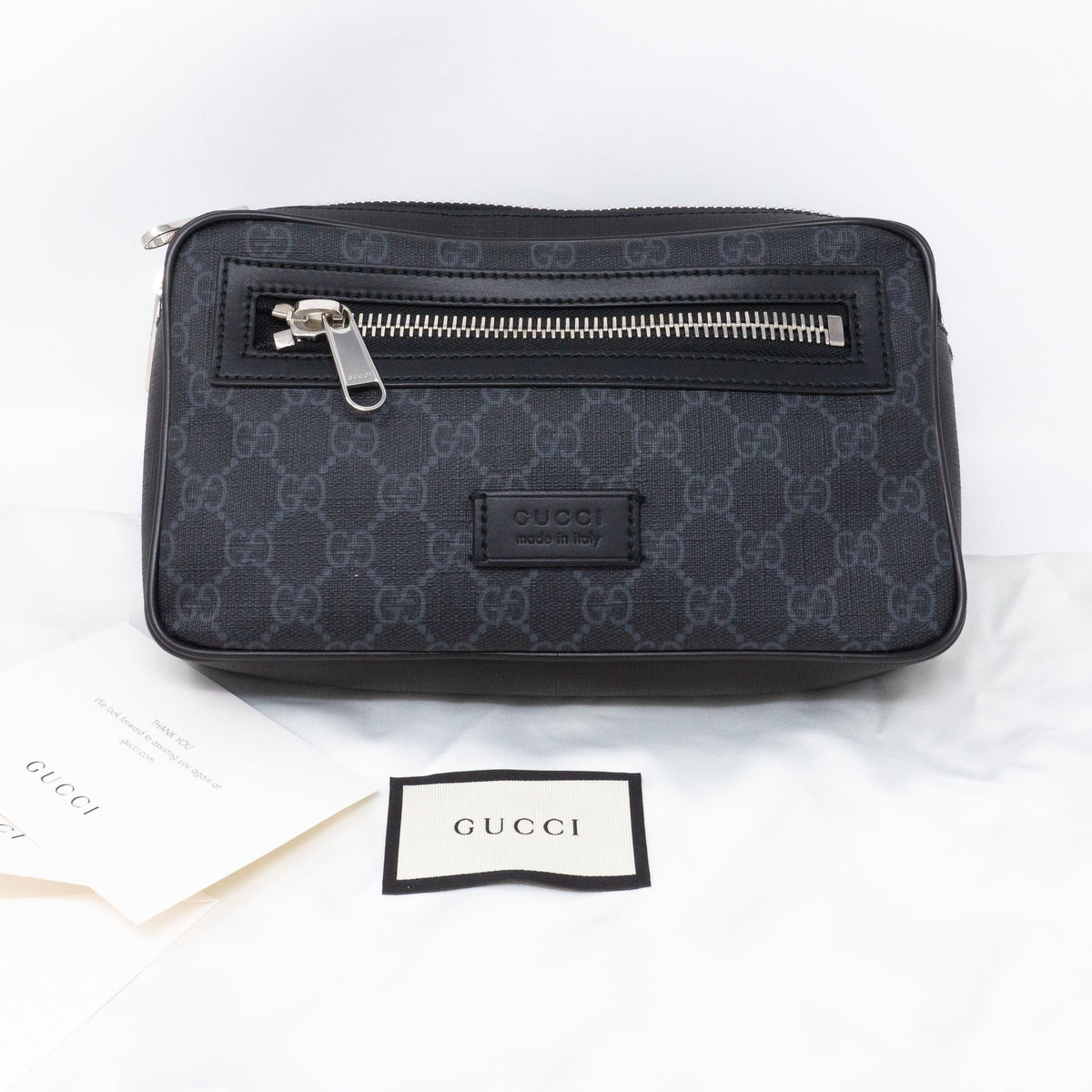 GG Supreme Black Belt Bag