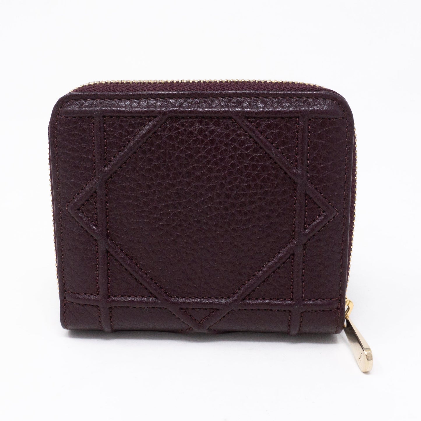 Diorama Compact Wallet Burgundy Leather
