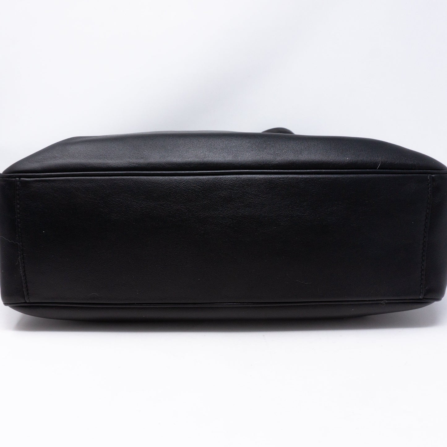 Crossbody Canvas Strap Bag Black Leather