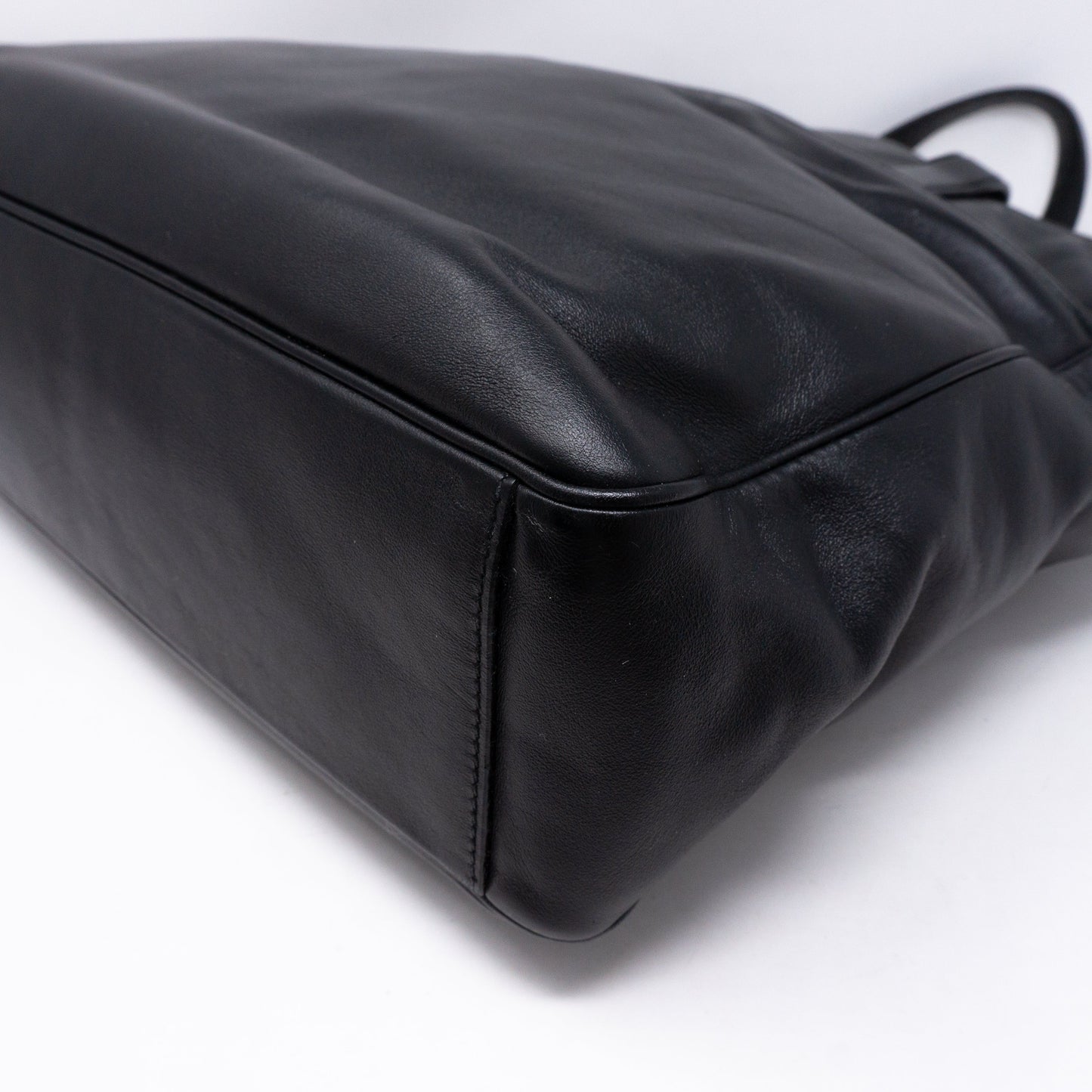 Crossbody Canvas Strap Bag Black Leather