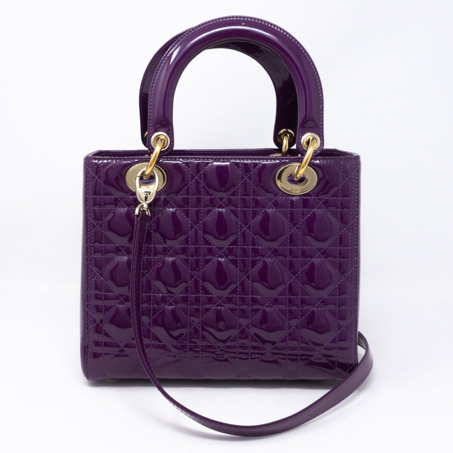 Lady Dior Medium Purple Patent Leather