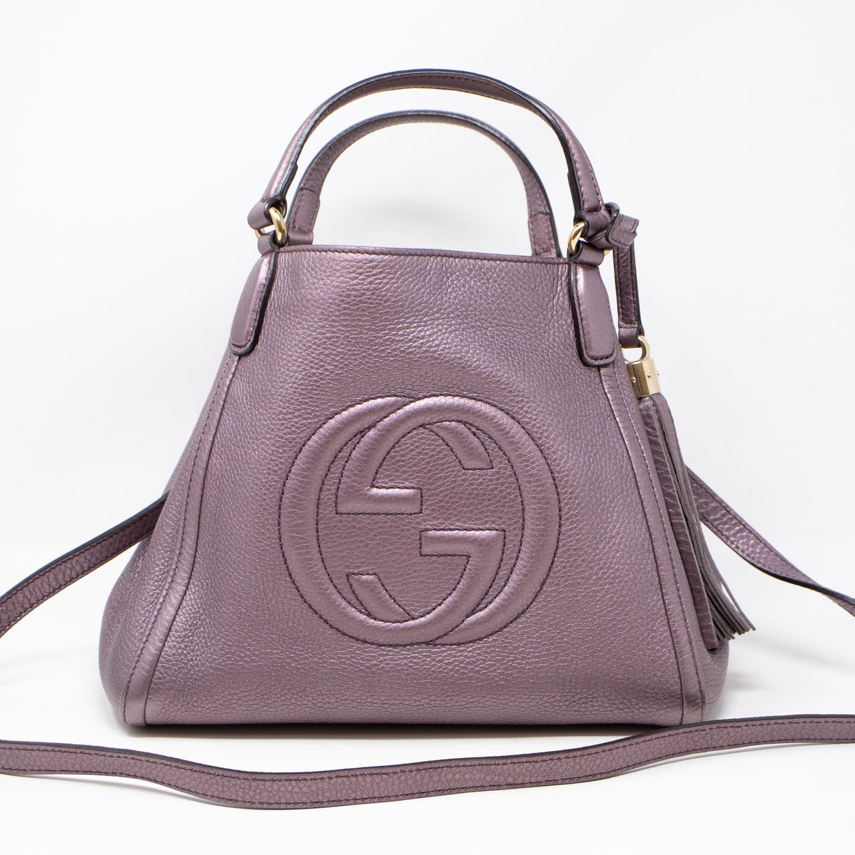Soho Two Way Purple Metallic Leather