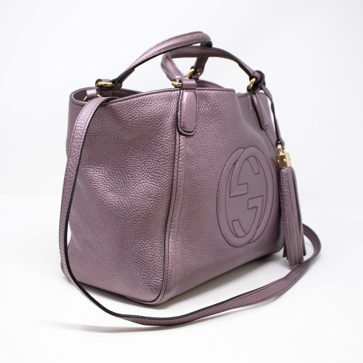 Soho Two Way Purple Metallic Leather