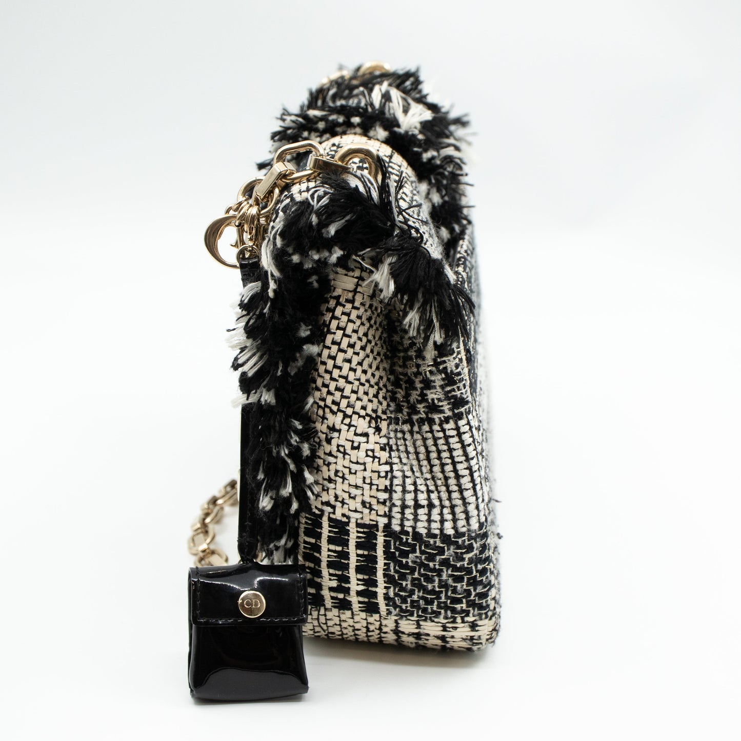 Miss Dior Flap Bag Black White Tweed