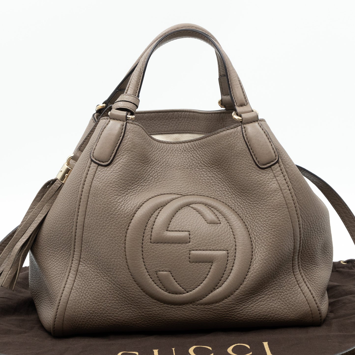 Soho Two Way Tote Grey Leather