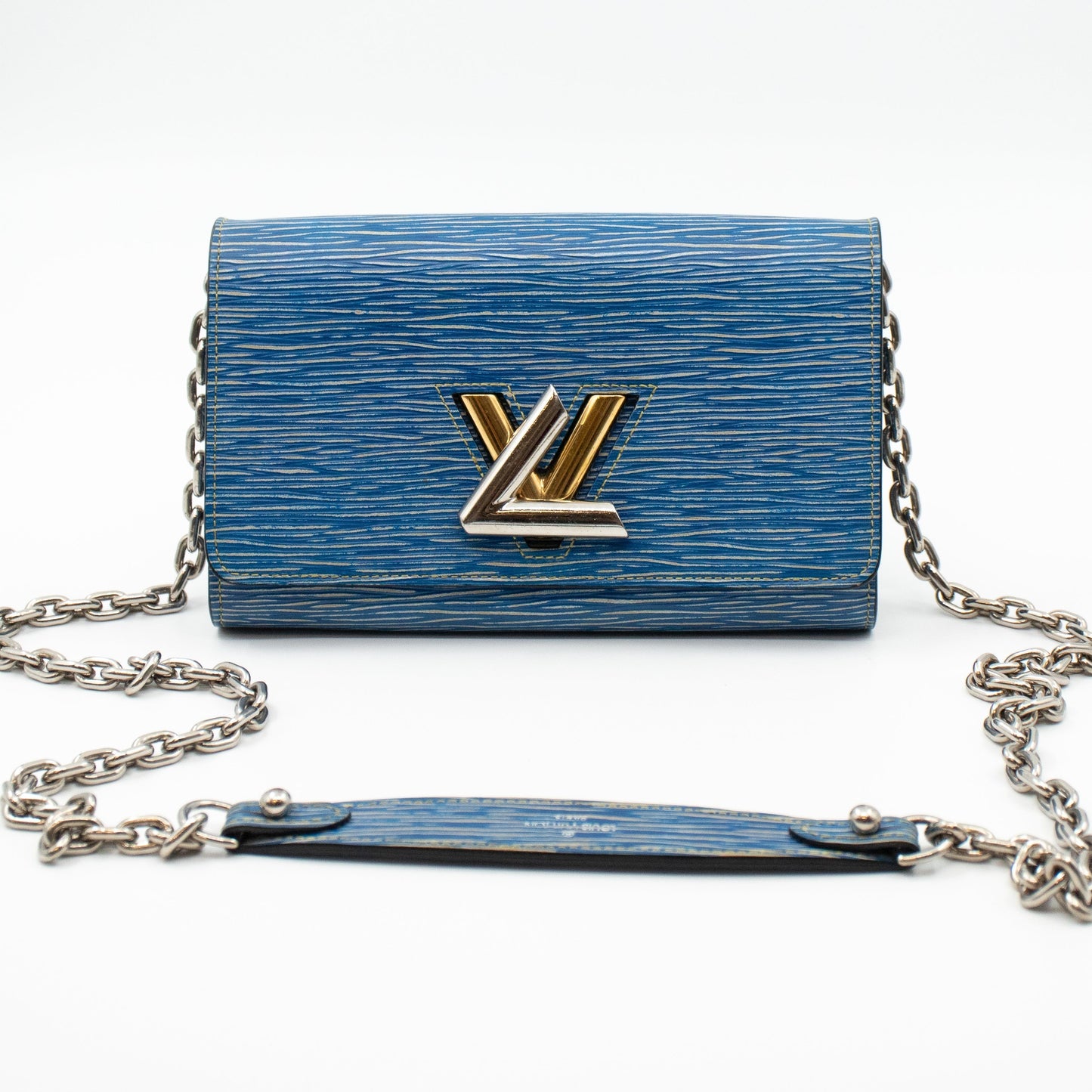 Twist Chain Wallet Epi Leather Denim