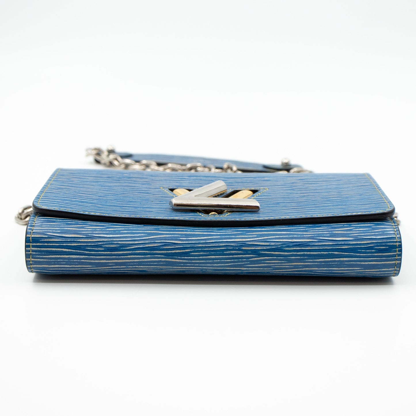 Twist Chain Wallet Epi Leather Denim