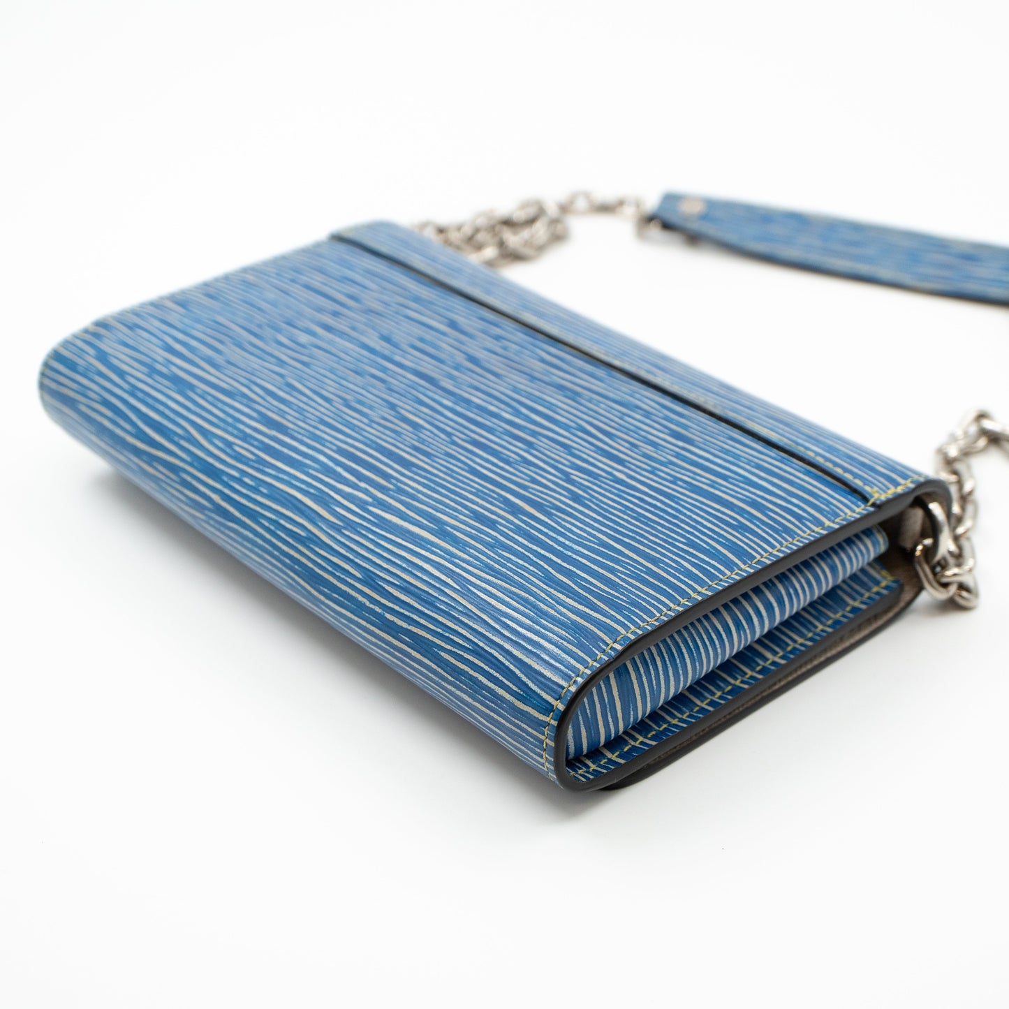 Twist Chain Wallet Epi Leather Denim