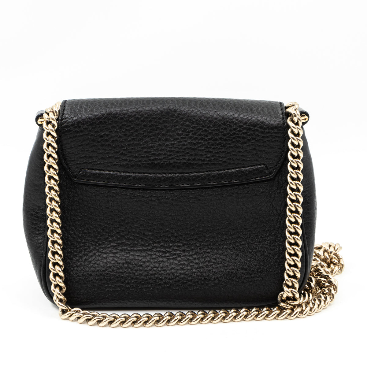 Soho Small Chain Flap Bag Black Leather