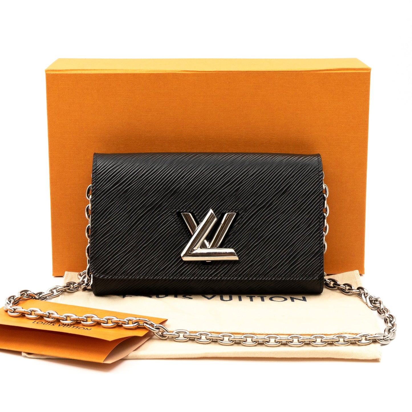 Twist Chain Wallet Epi Leather Black