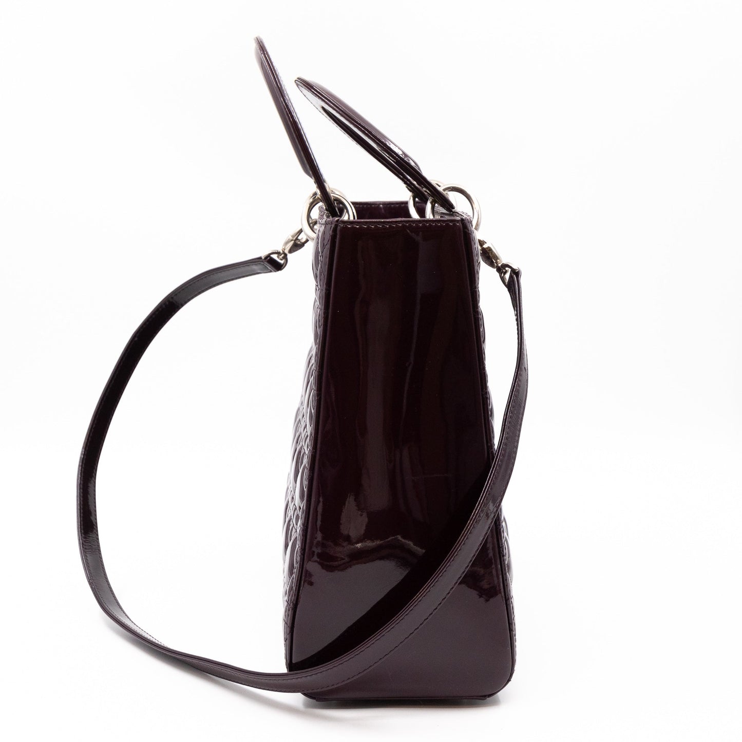 Lady Dior Large Dark Purple Patent Leather