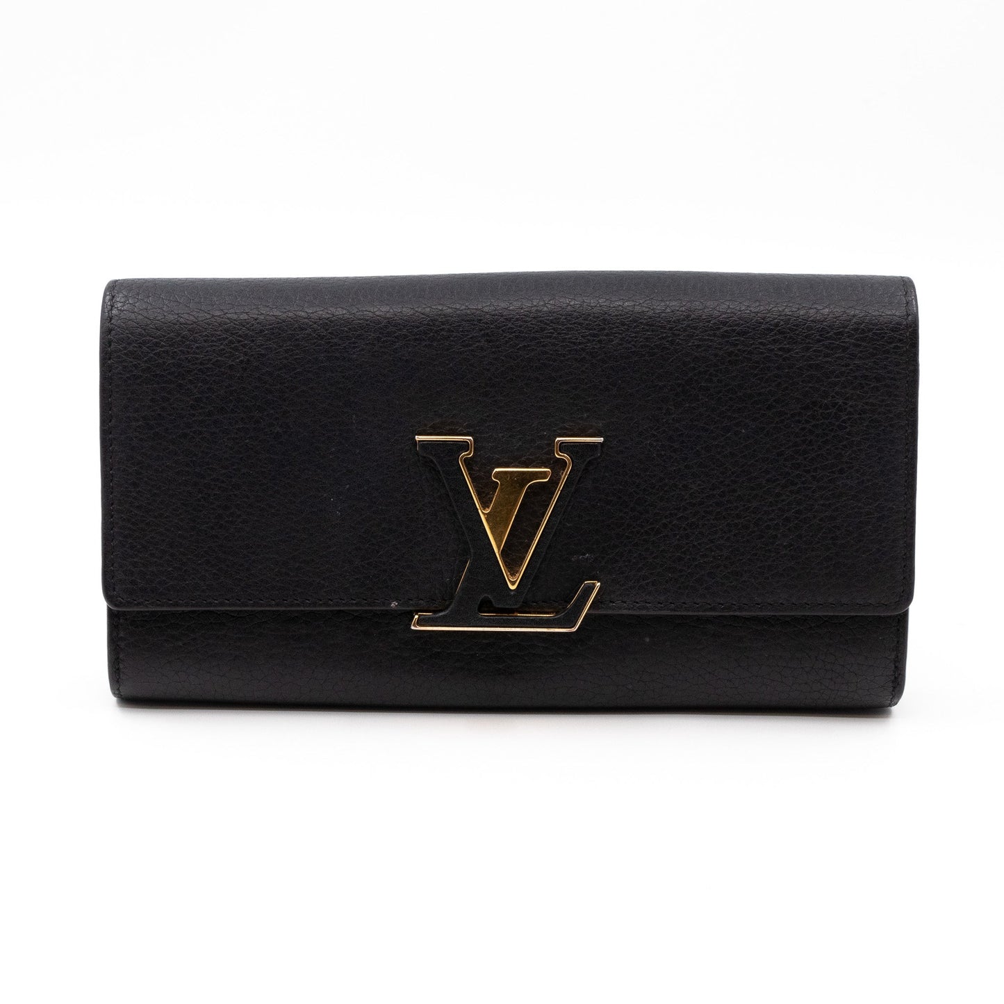 Capucines Wallet Black Leather