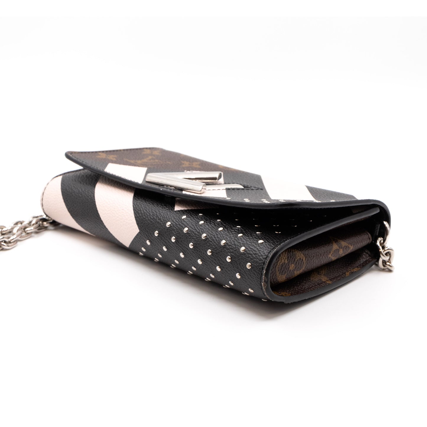 Twist Chain Wallet Monogram & Studded Leather