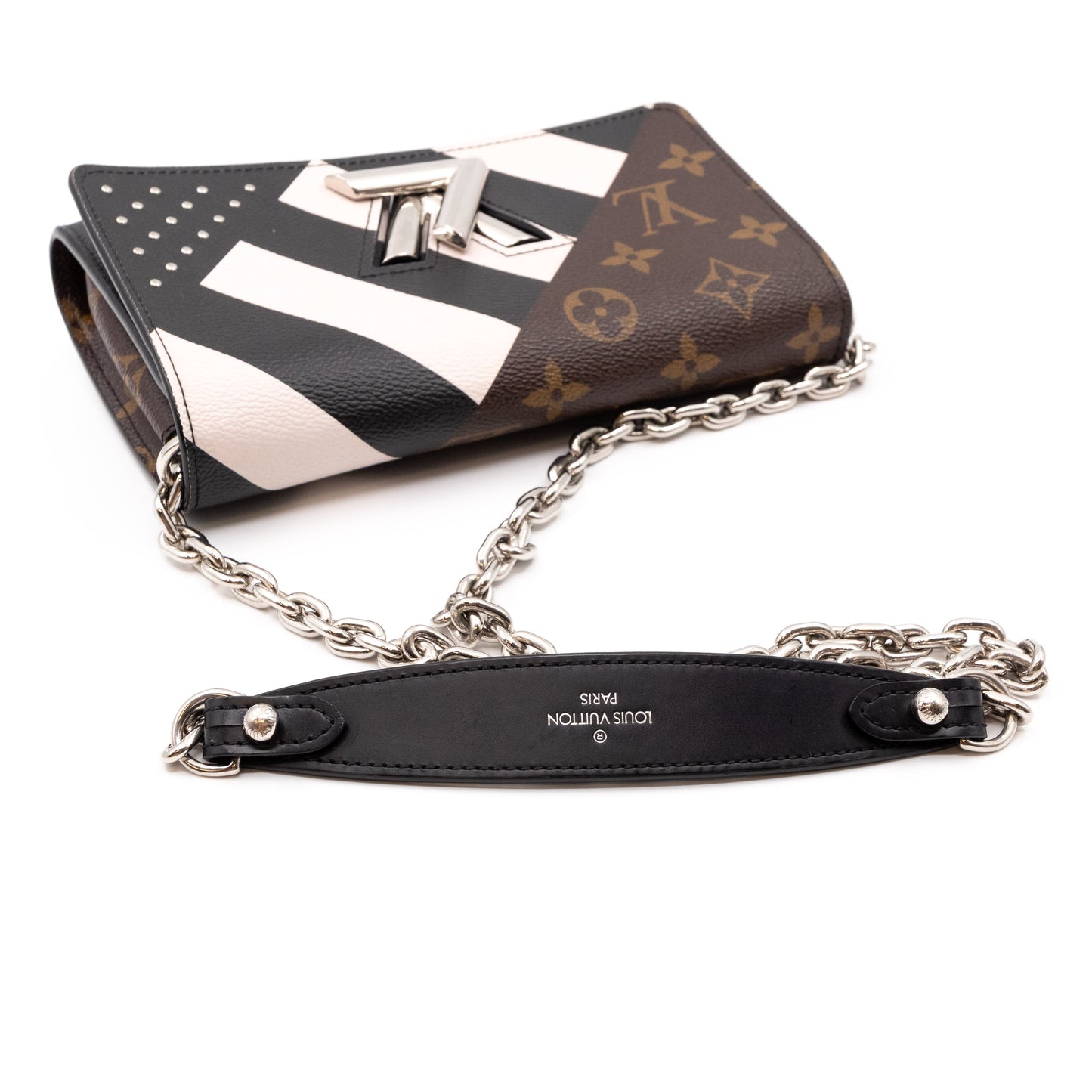 Twist Chain Wallet Monogram & Studded Leather