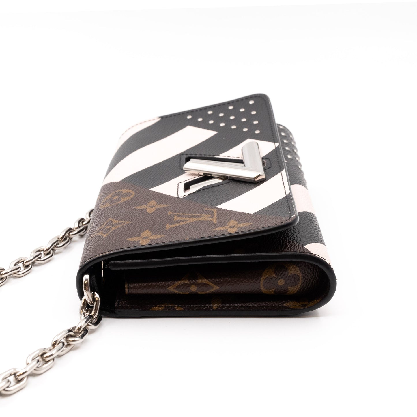 Twist Chain Wallet Monogram & Studded Leather