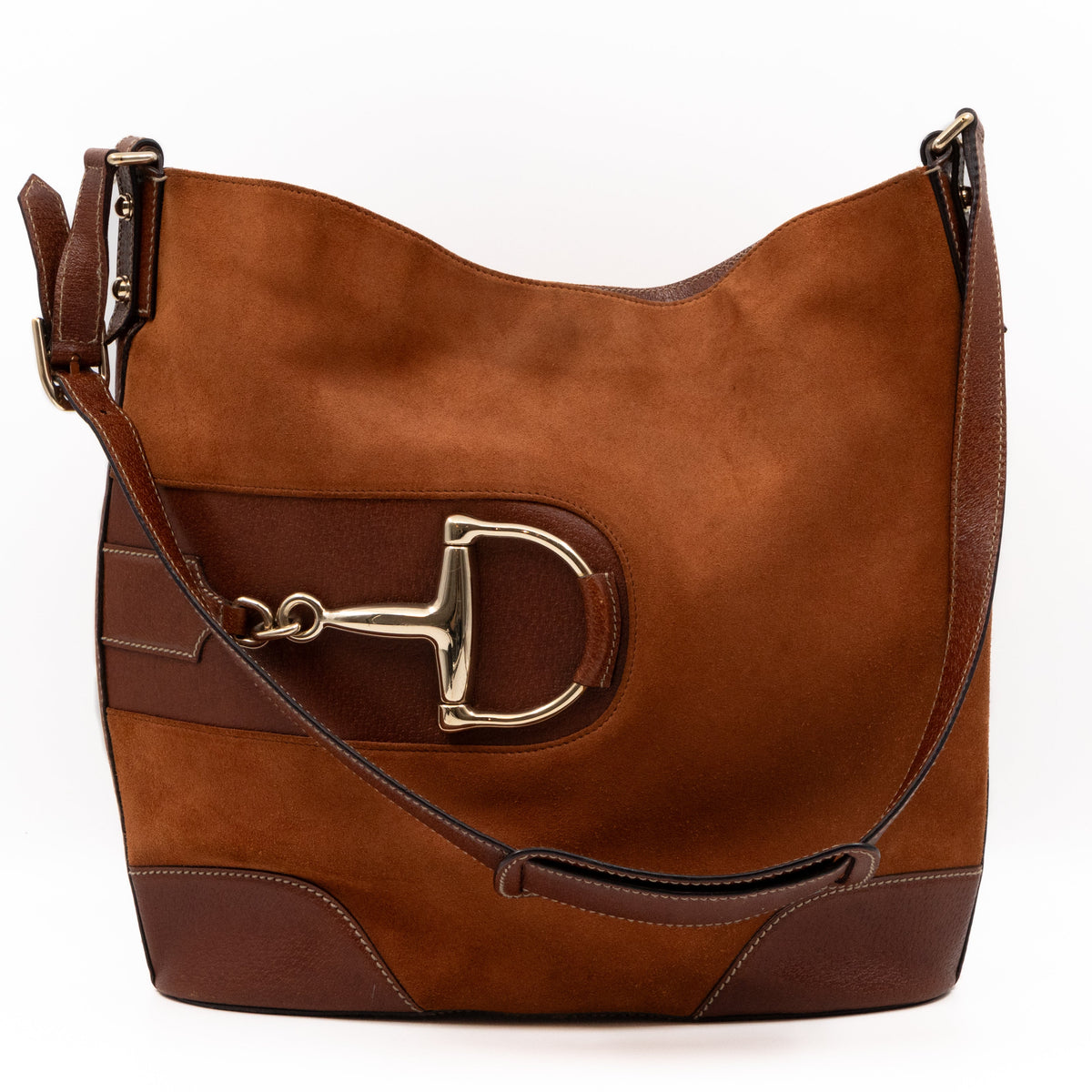 Horsebit Hobo Brown Suede Leather