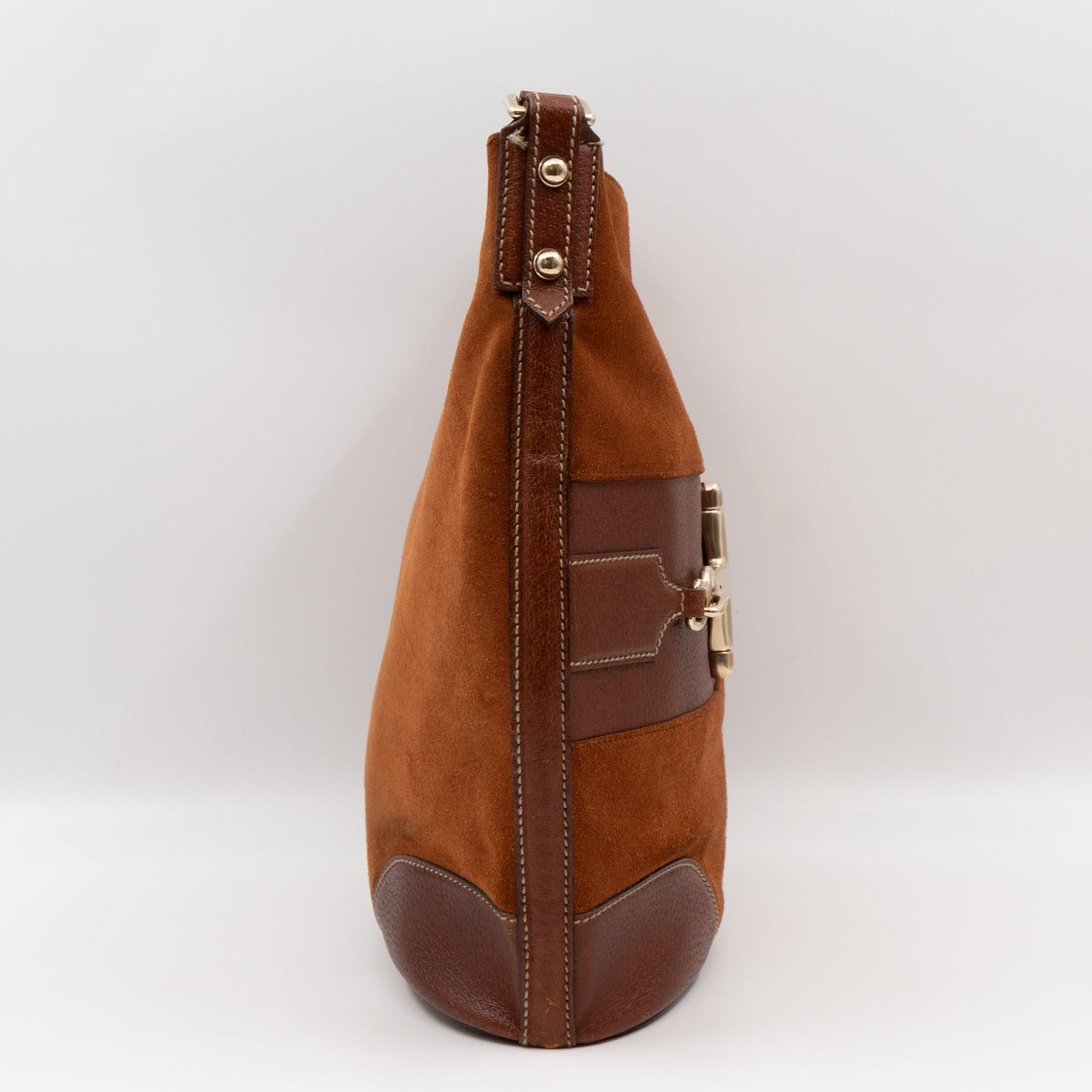 Horsebit Hobo Brown Suede Leather
