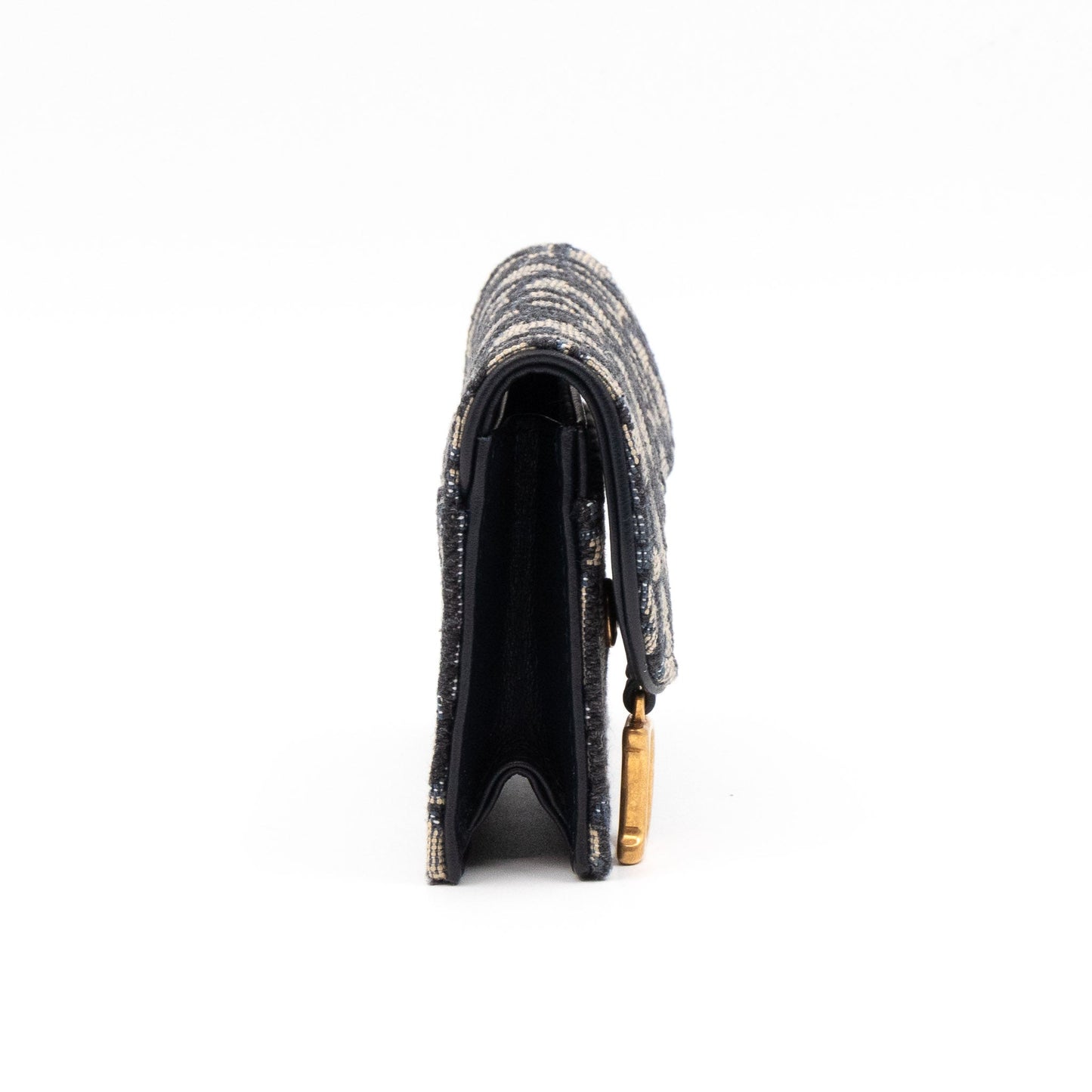 Saddle Flap Card Holder Blue Dior Oblique Jacquard