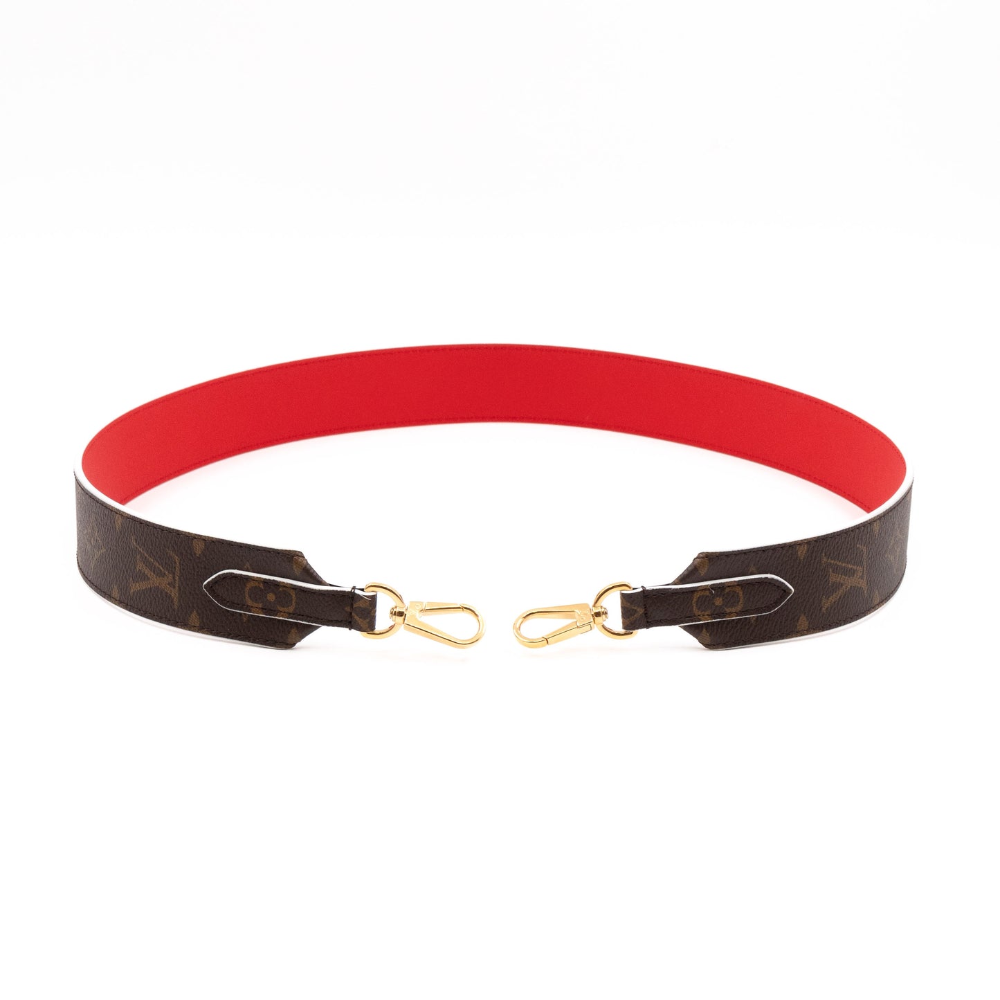 Bandoulière Shoulder Strap Monogram Red Leather